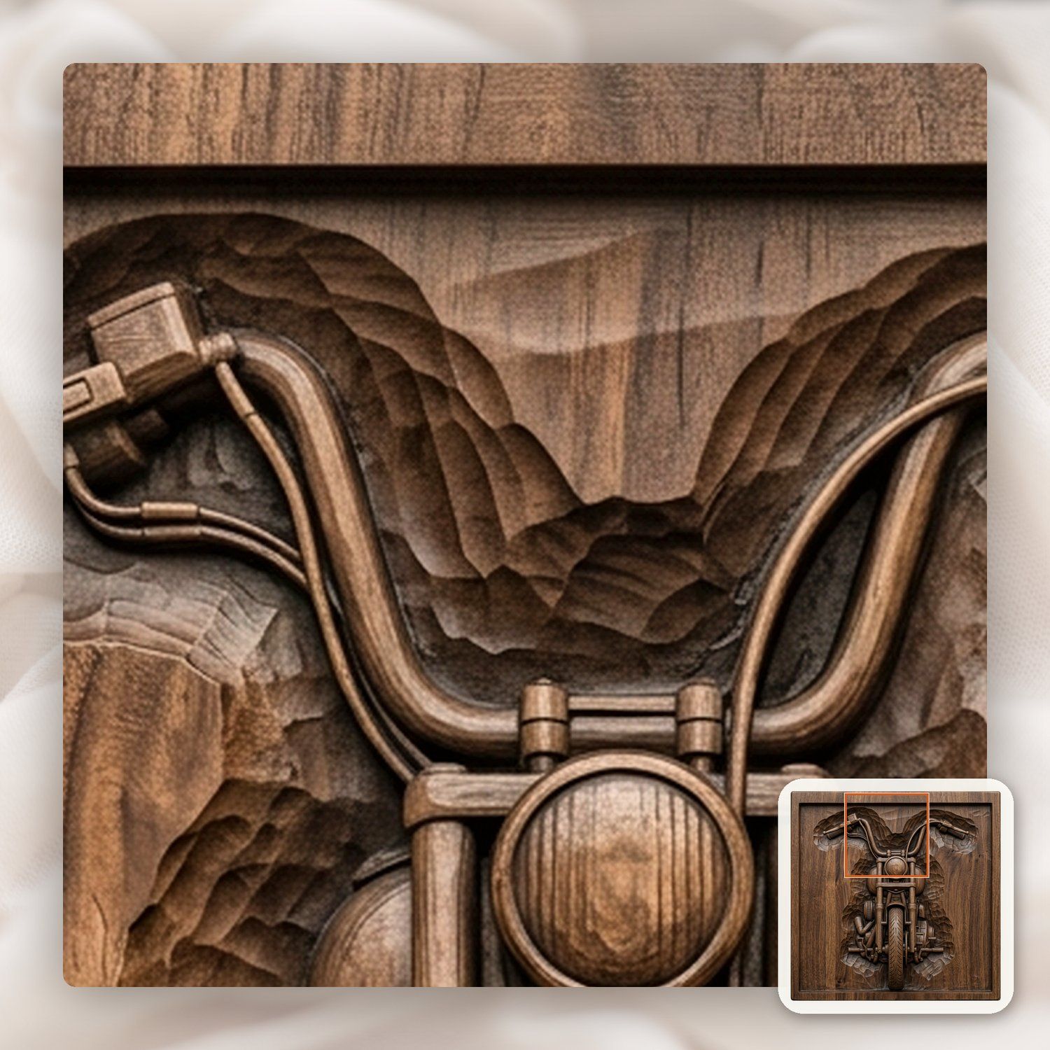 Custom Chopper Motorcycle CNC Relief STL bas-relief STL — view 11