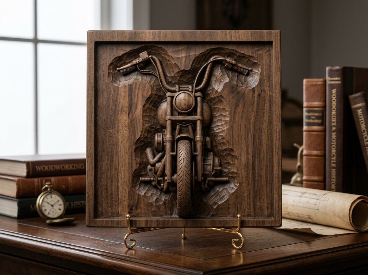 Custom Chopper Motorcycle CNC Relief STL bas-relief STL — view 13
