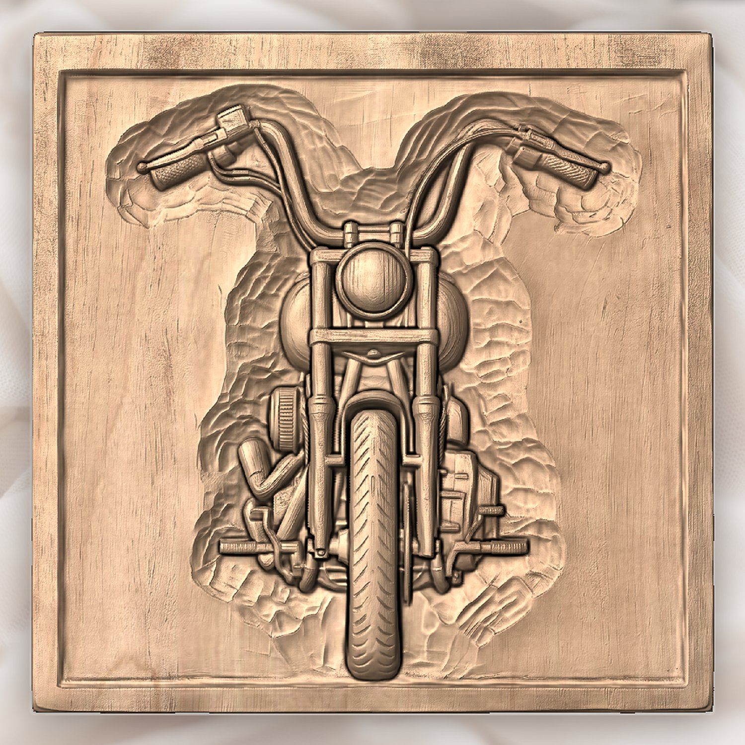 Custom Chopper Motorcycle CNC Relief STL bas-relief STL — view 4