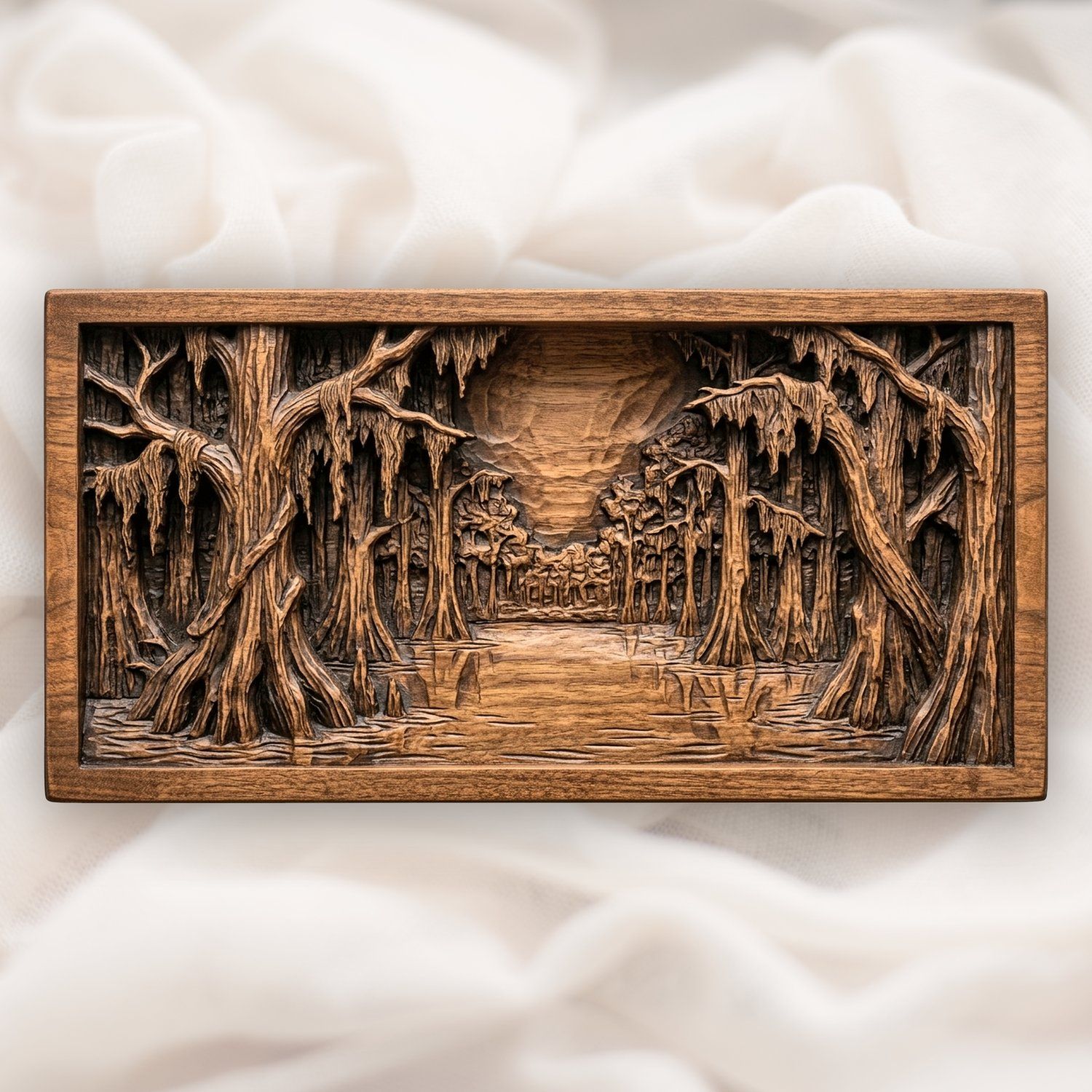 Cypress Swamp Panorama CNC Relief STL bas-relief STL design