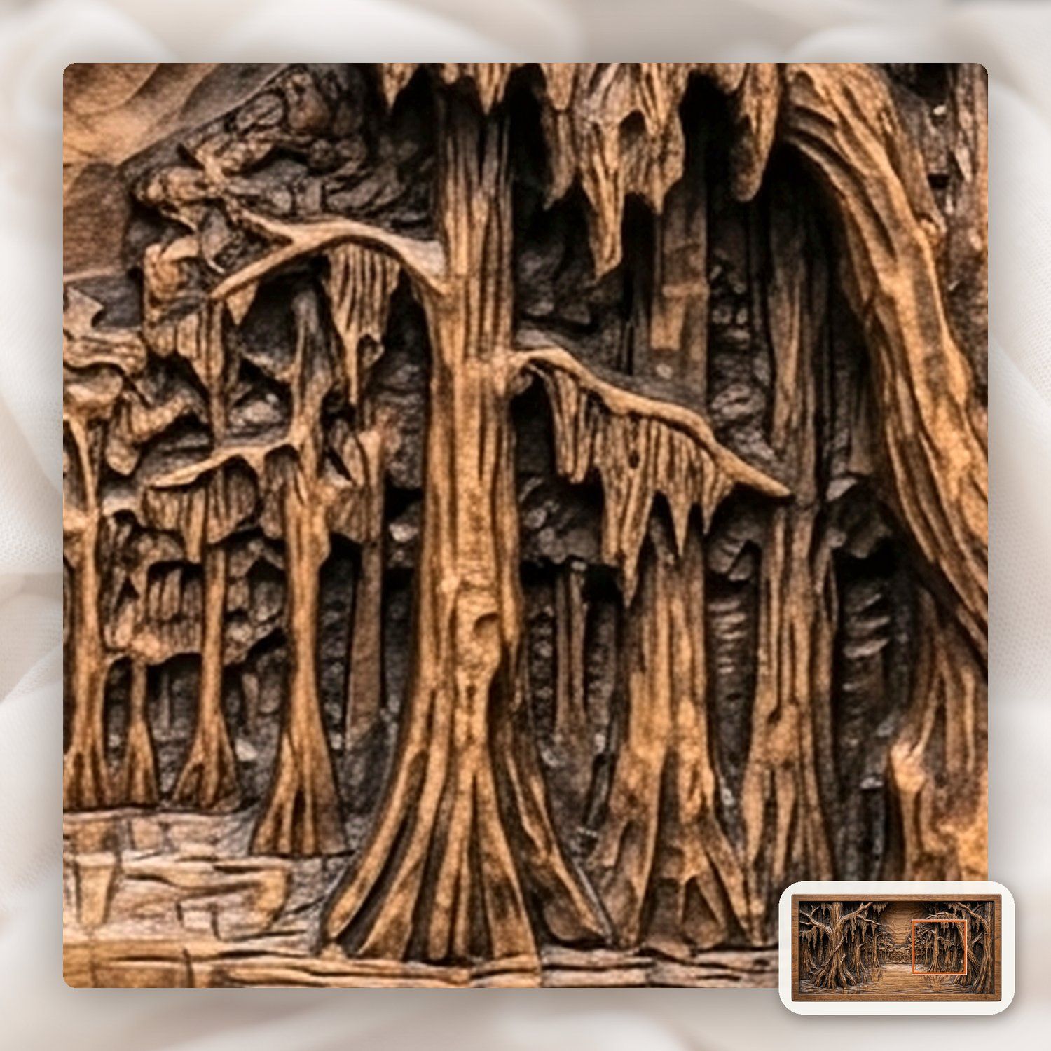 Cypress Swamp Panorama CNC Relief STL bas-relief STL — view 11