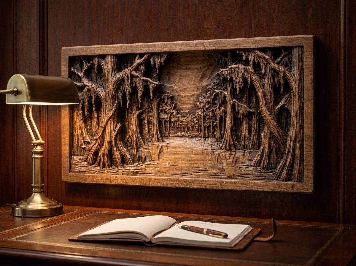 Cypress Swamp Panorama CNC Relief STL bas-relief STL — view 14
