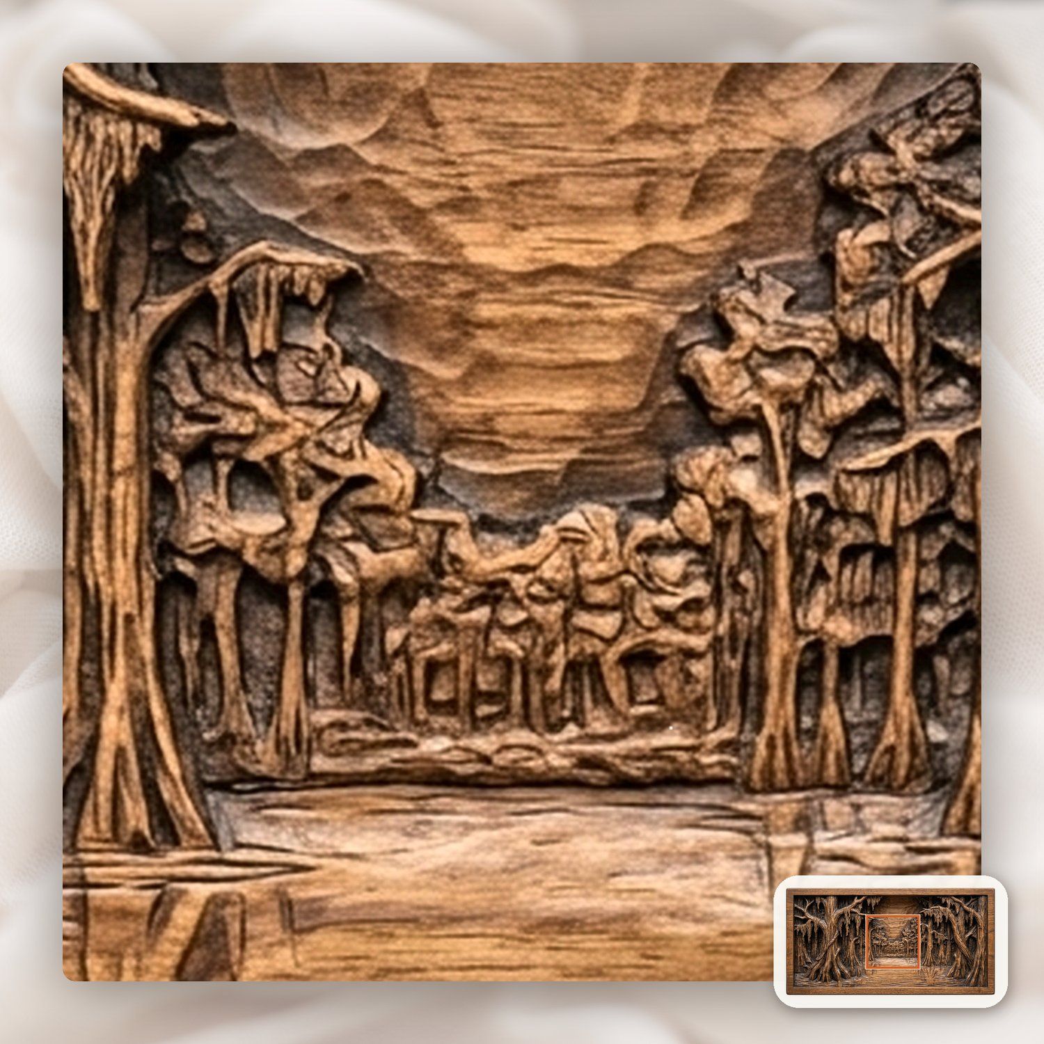 Cypress Swamp Panorama CNC Relief STL bas-relief STL — view 10