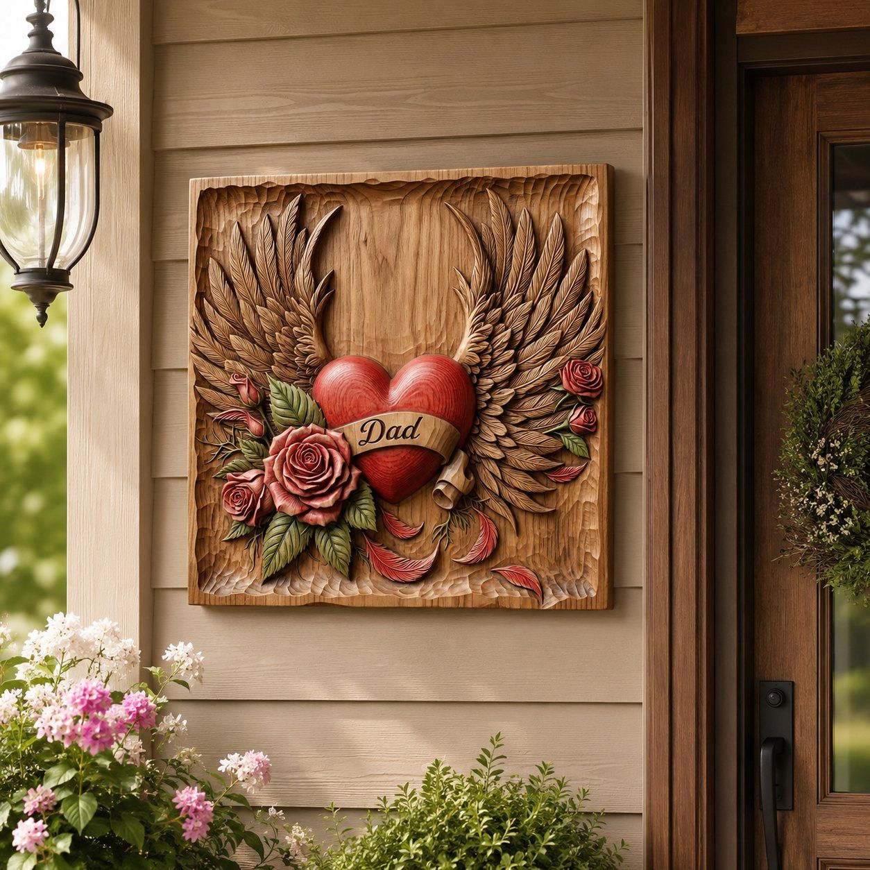 Dad Heart Wings Memorial Tribute CNC Relief STL bas-relief STL — view 8