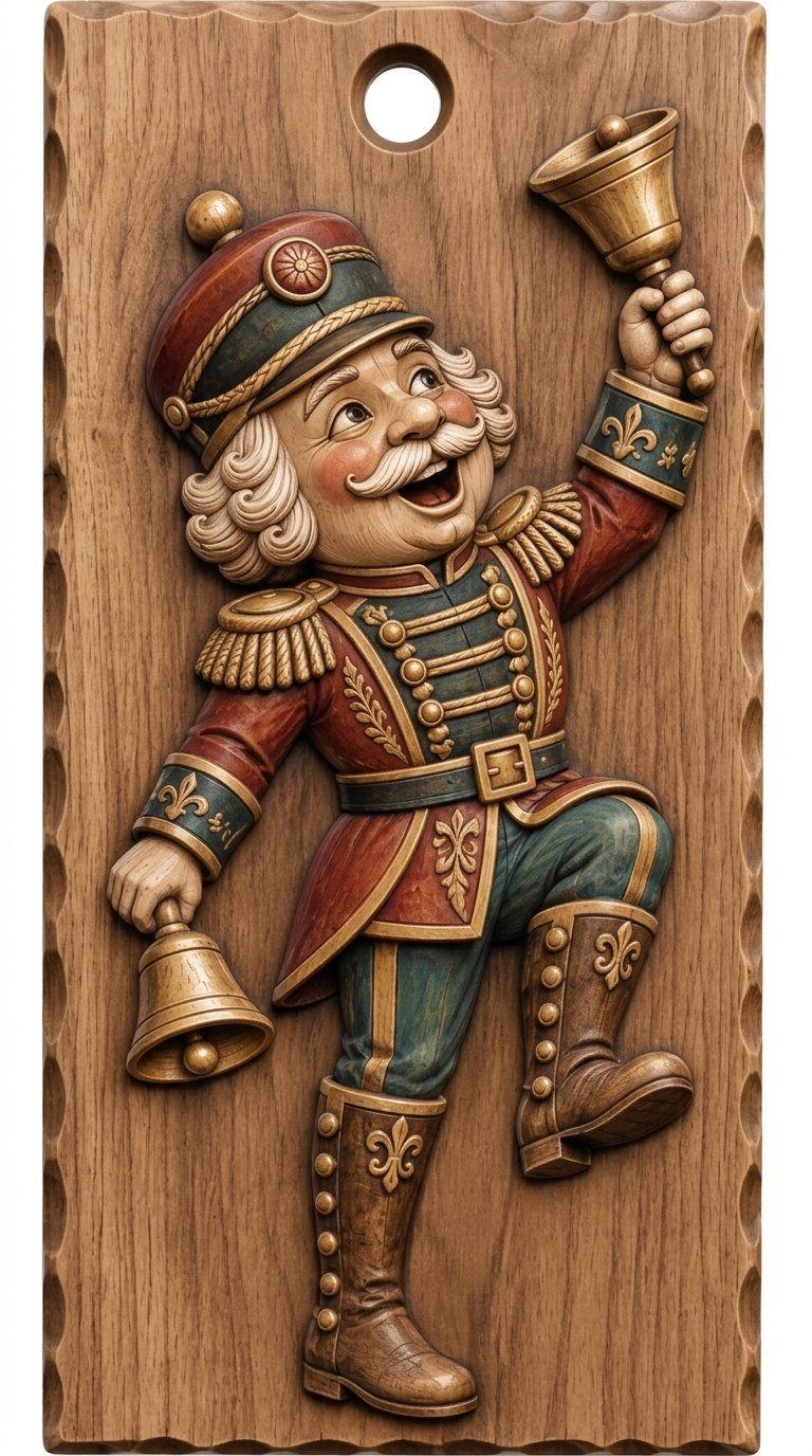 Dancing Nutcracker Bell Ringer CNC Relief STL bas-relief STL — view 4