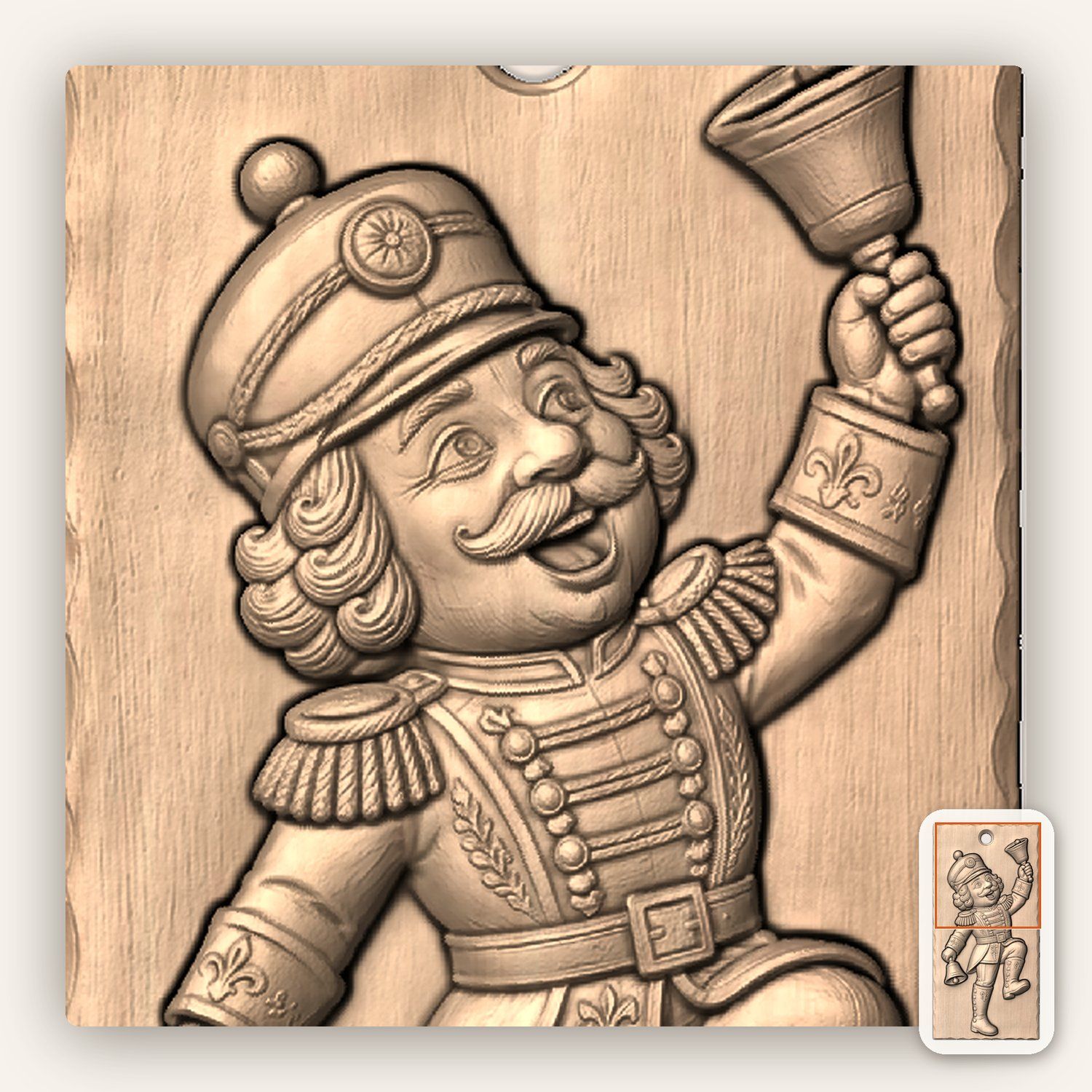 Dancing Nutcracker Bell Ringer CNC Relief STL bas-relief STL — view 9