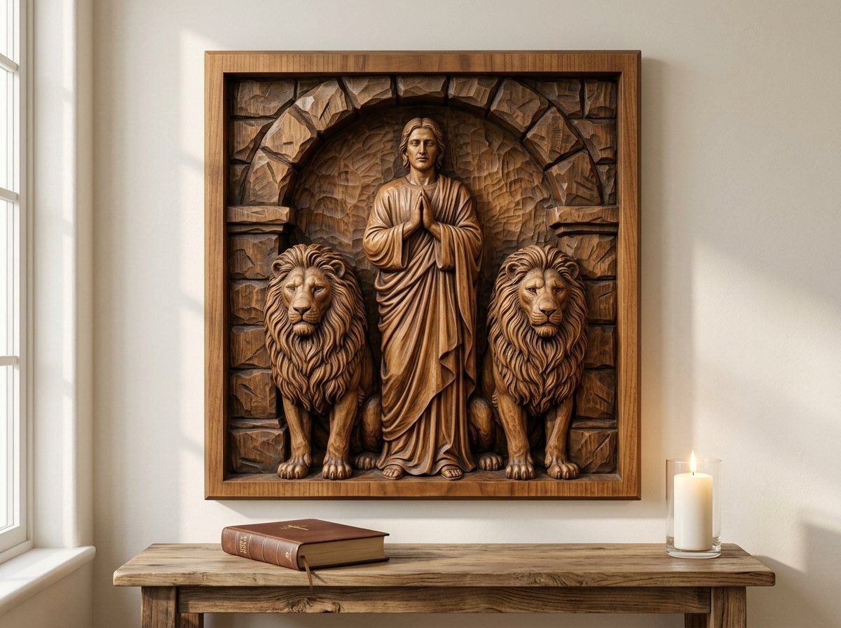 Daniel in the Lions Den CNC Relief STL bas-relief STL — view 13