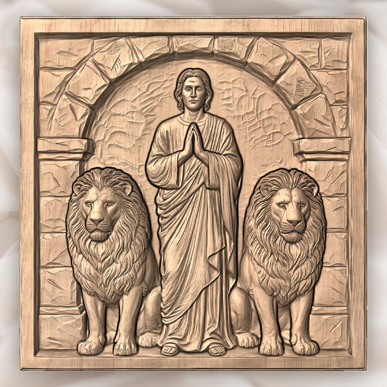 Daniel in the Lions Den CNC Relief STL bas-relief STL — view 4