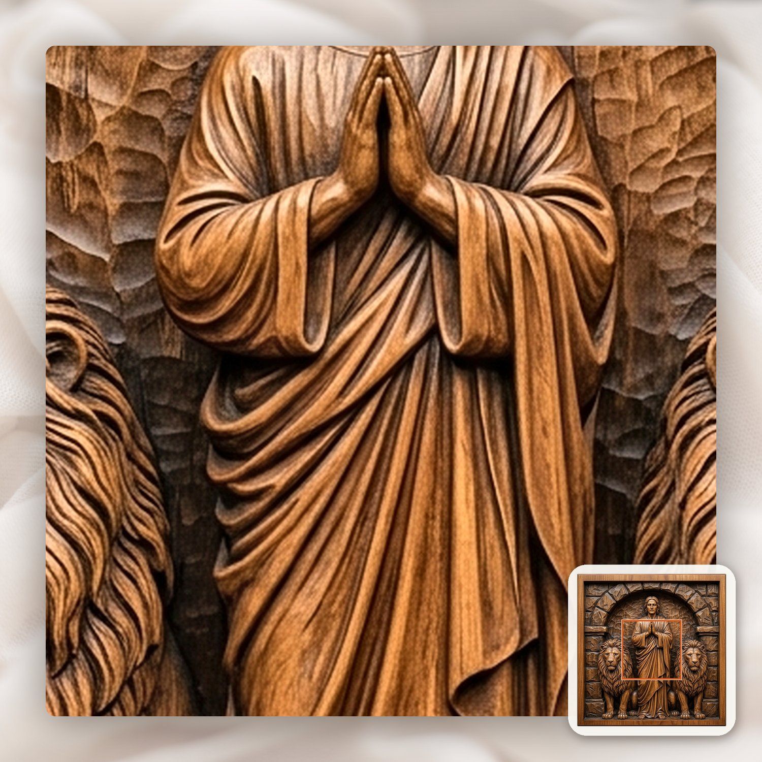 Daniel in the Lions Den CNC Relief STL bas-relief STL — view 10