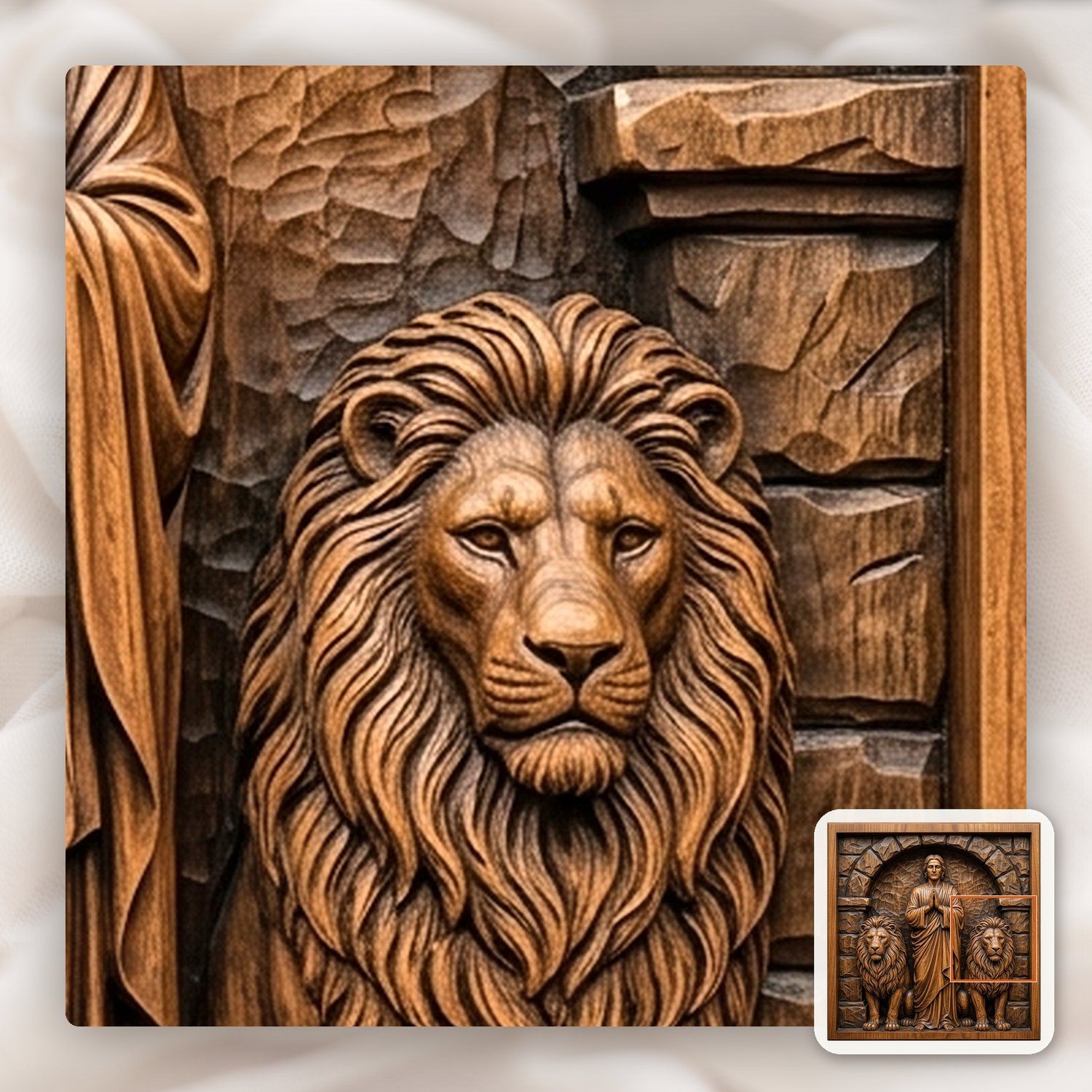 Daniel in the Lions Den CNC Relief STL bas-relief STL — view 11