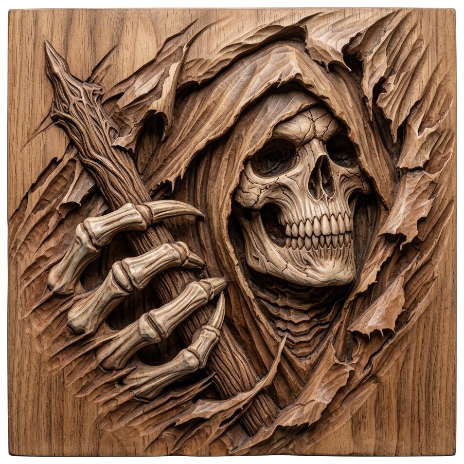 Dark Reaper Death Shroud CNC Relief STL bas-relief STL — view 4
