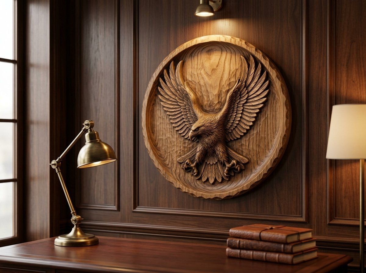 Descending Bald Eagle Landing CNC Relief STL bas-relief STL — view 13