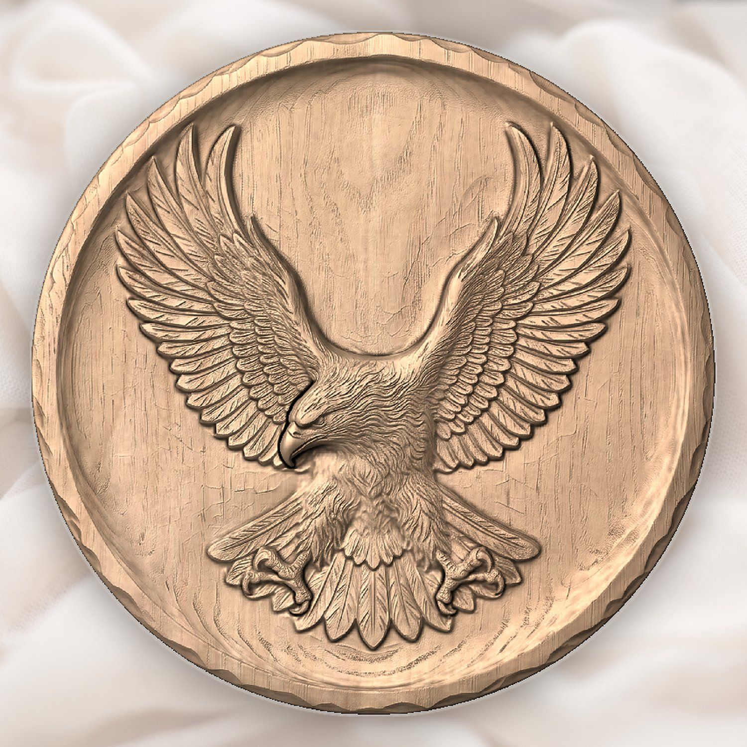 Descending Bald Eagle Landing CNC Relief STL bas-relief STL — view 4
