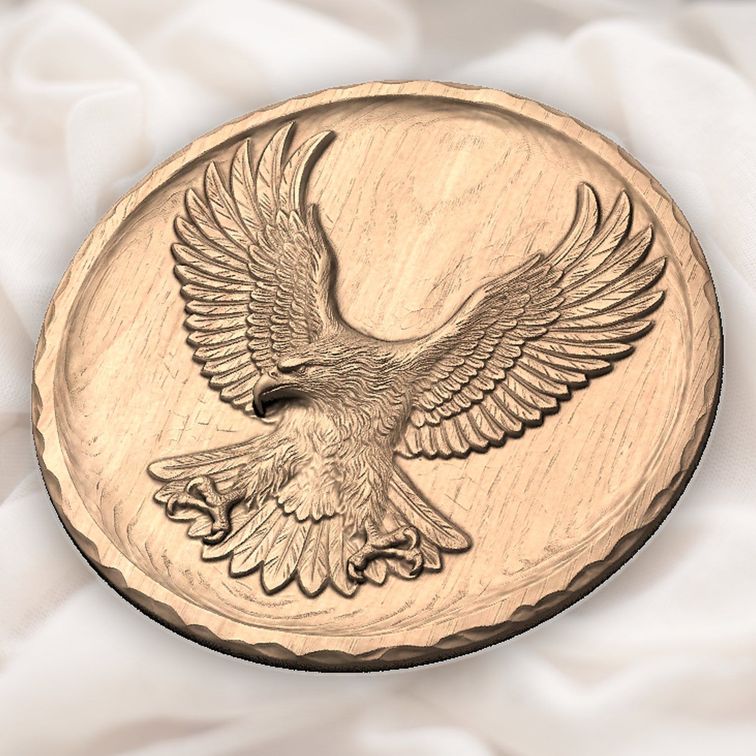 Descending Bald Eagle Landing CNC Relief STL bas-relief STL — view 5