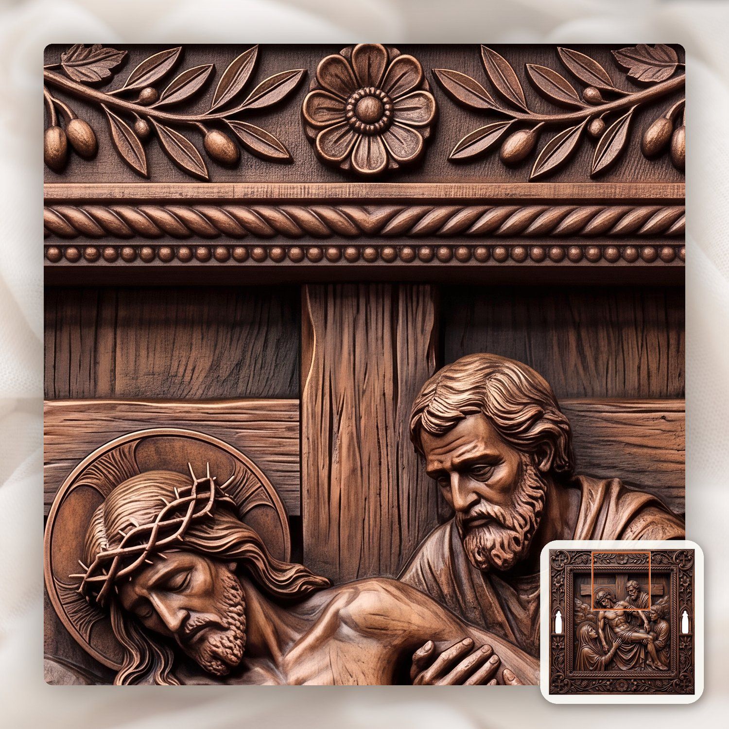 Jesus Taken Down from Cross STL bas-relief STL — view 10