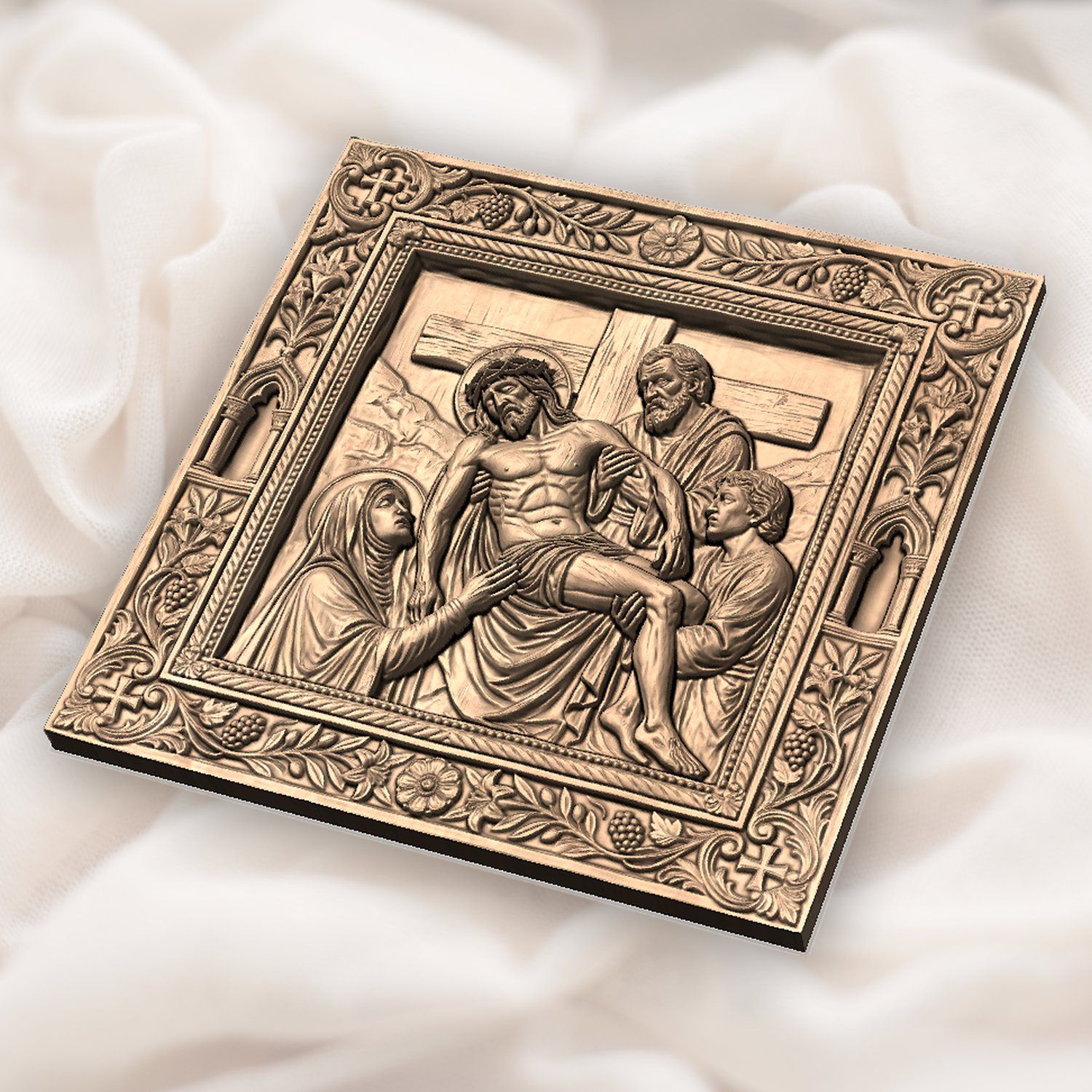 Jesus Taken Down from Cross STL bas-relief STL — view 4
