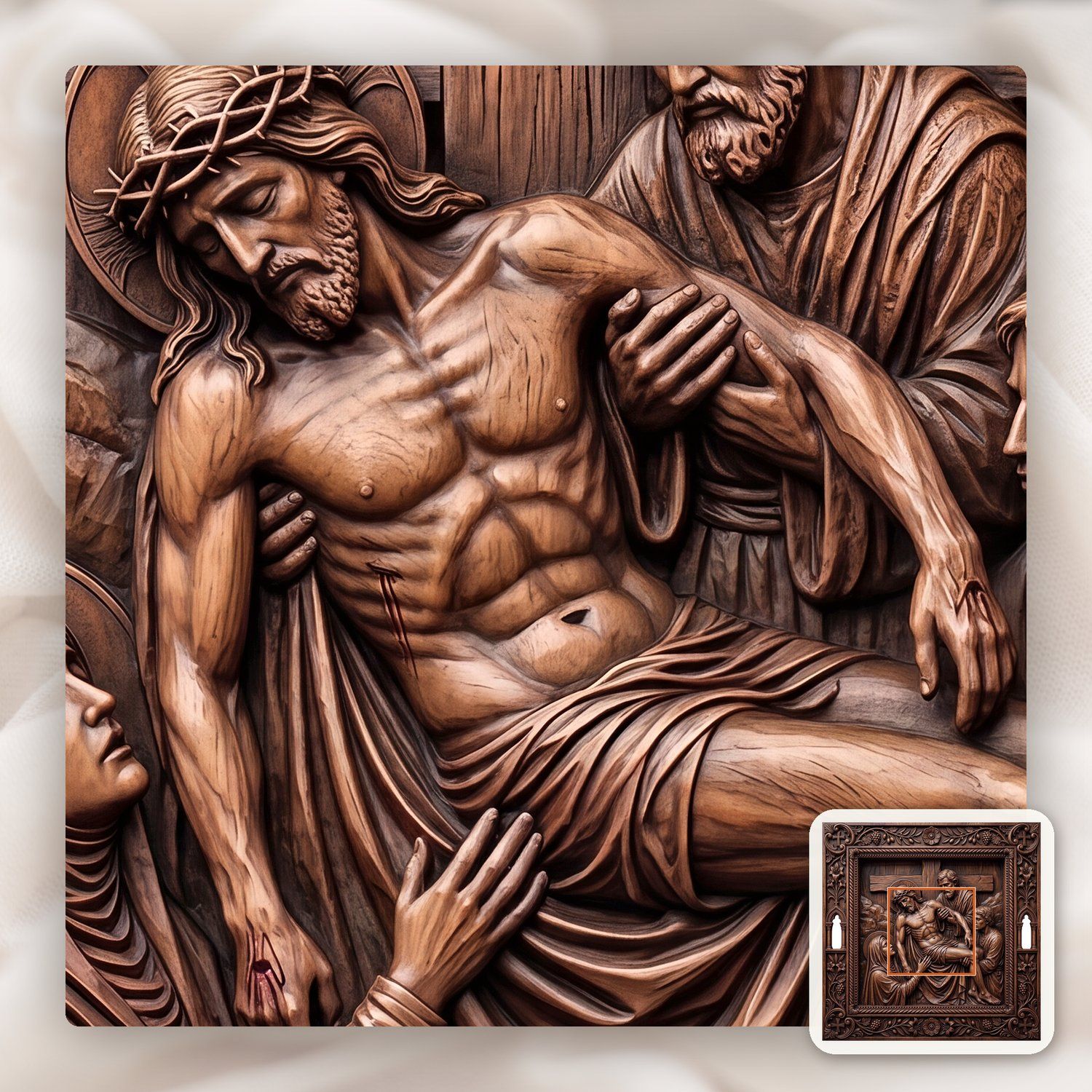 Jesus Taken Down from Cross STL bas-relief STL — view 9