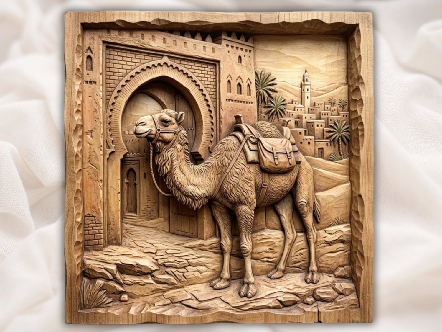 Desert Caravan Ancient City Gateway CNC Relief STL bas-relief STL — view 2