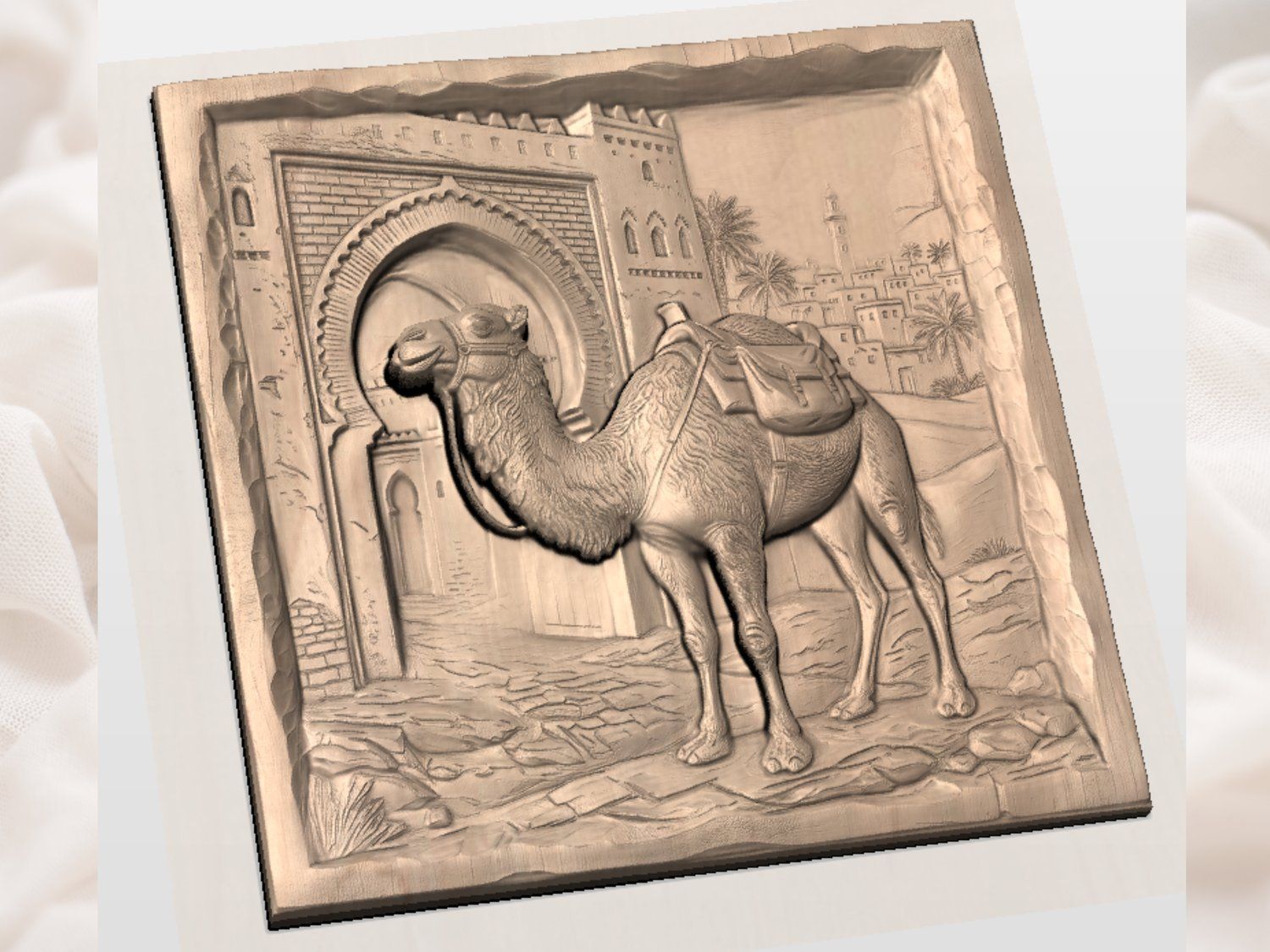 Desert Caravan Ancient City Gateway CNC Relief STL bas-relief STL — view 4