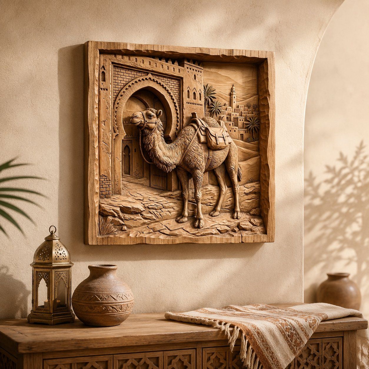 Desert Caravan Ancient City Gateway CNC Relief STL bas-relief STL — view 6