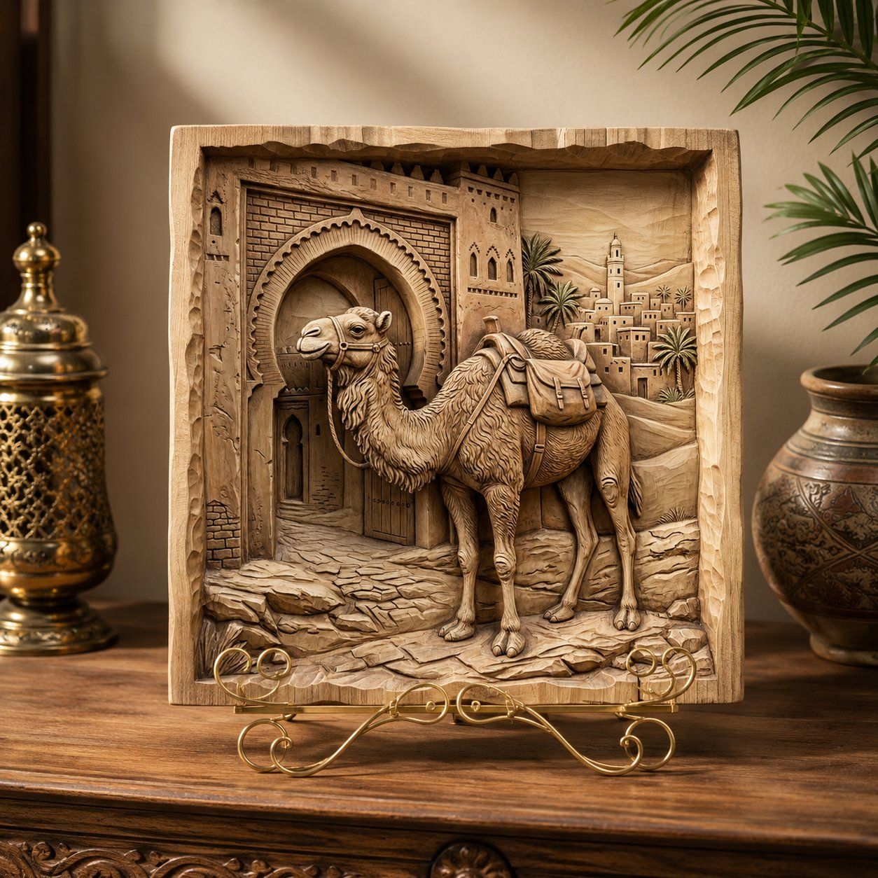 Desert Caravan Ancient City Gateway CNC Relief STL bas-relief STL — view 7