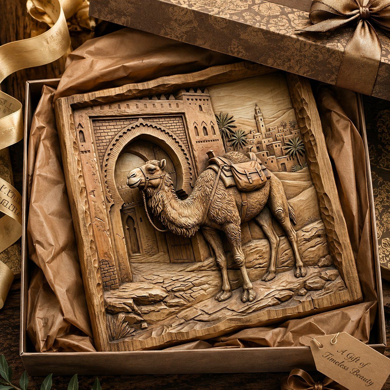 Desert Caravan Ancient City Gateway CNC Relief STL bas-relief STL — view 9