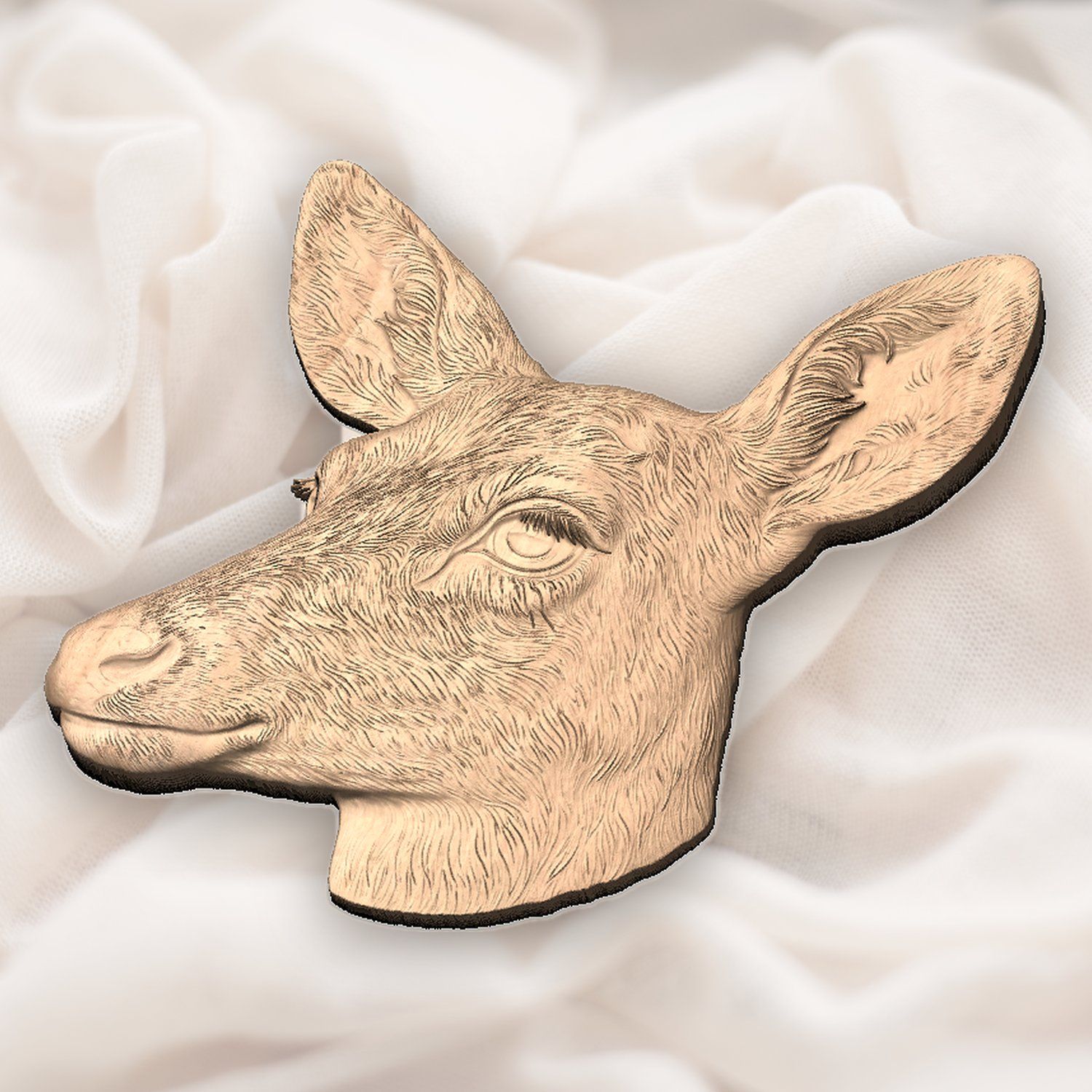 Doe Head Profile Wildlife CNC Relief STL bas-relief STL — view 5