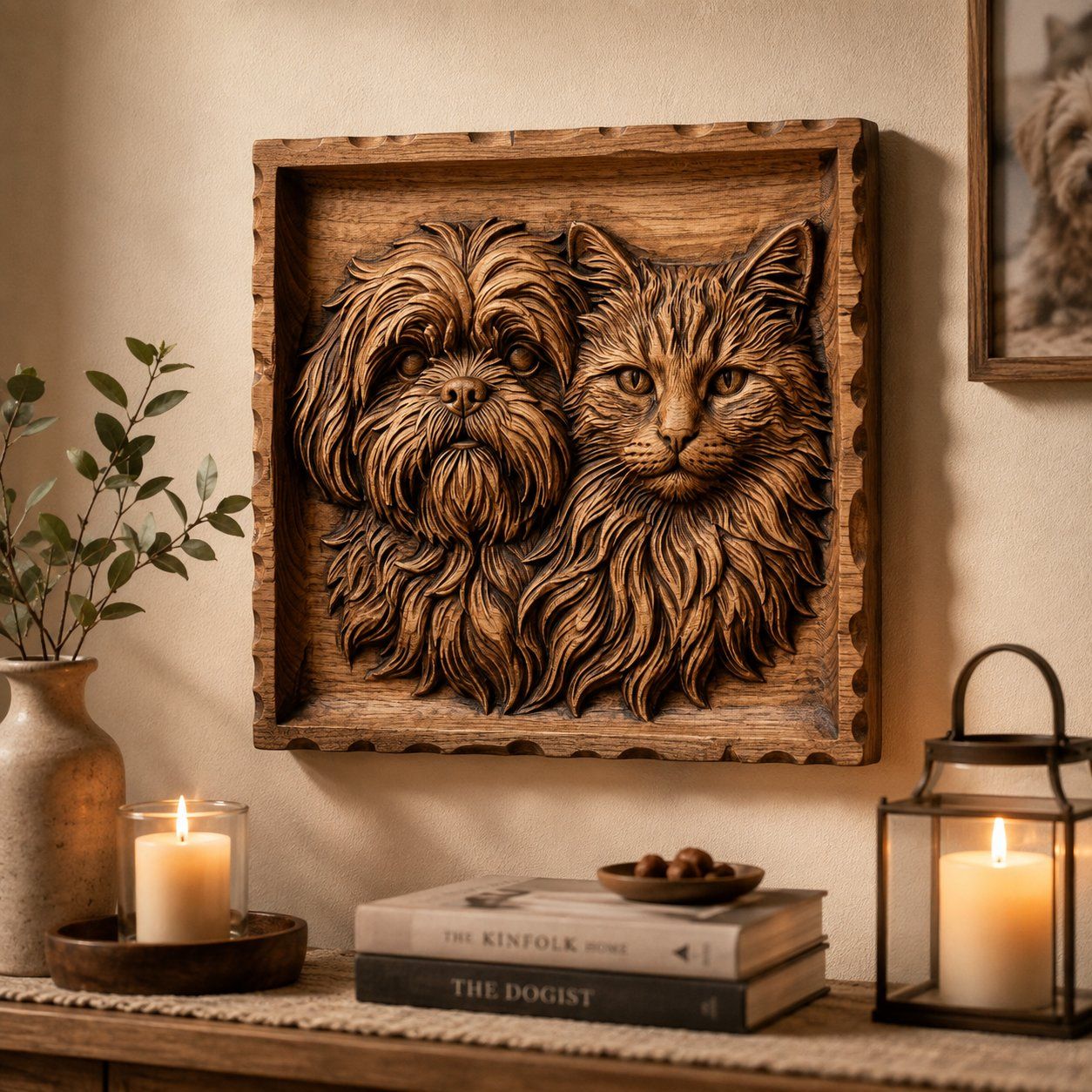 Shih Tzu and Maine Coon Pet CNC Relief STL bas-relief STL — view 6