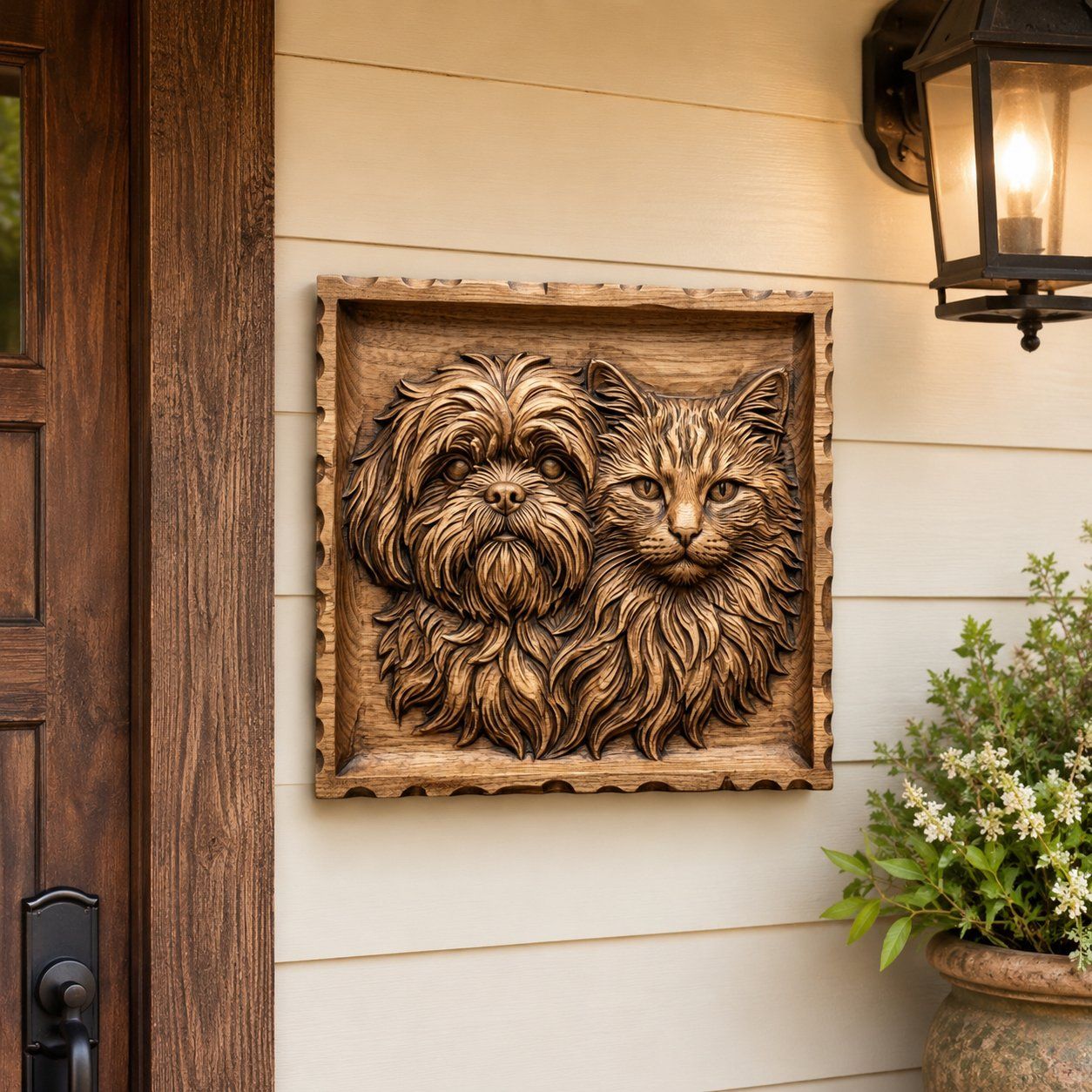 Shih Tzu and Maine Coon Pet CNC Relief STL bas-relief STL — view 8