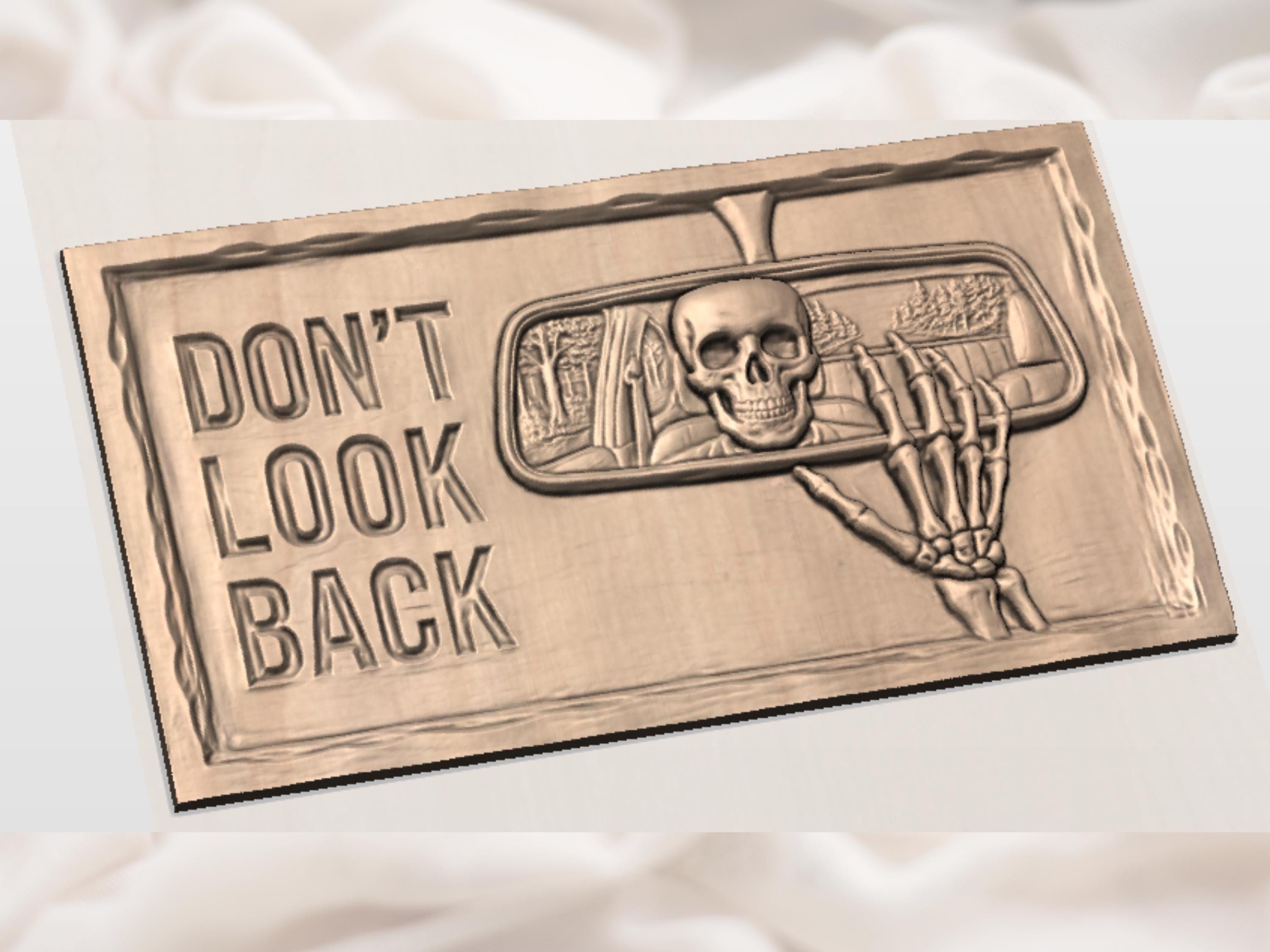 Skull in the Rearview Mirror Bas-Relief STL Carving bas-relief STL — view 2