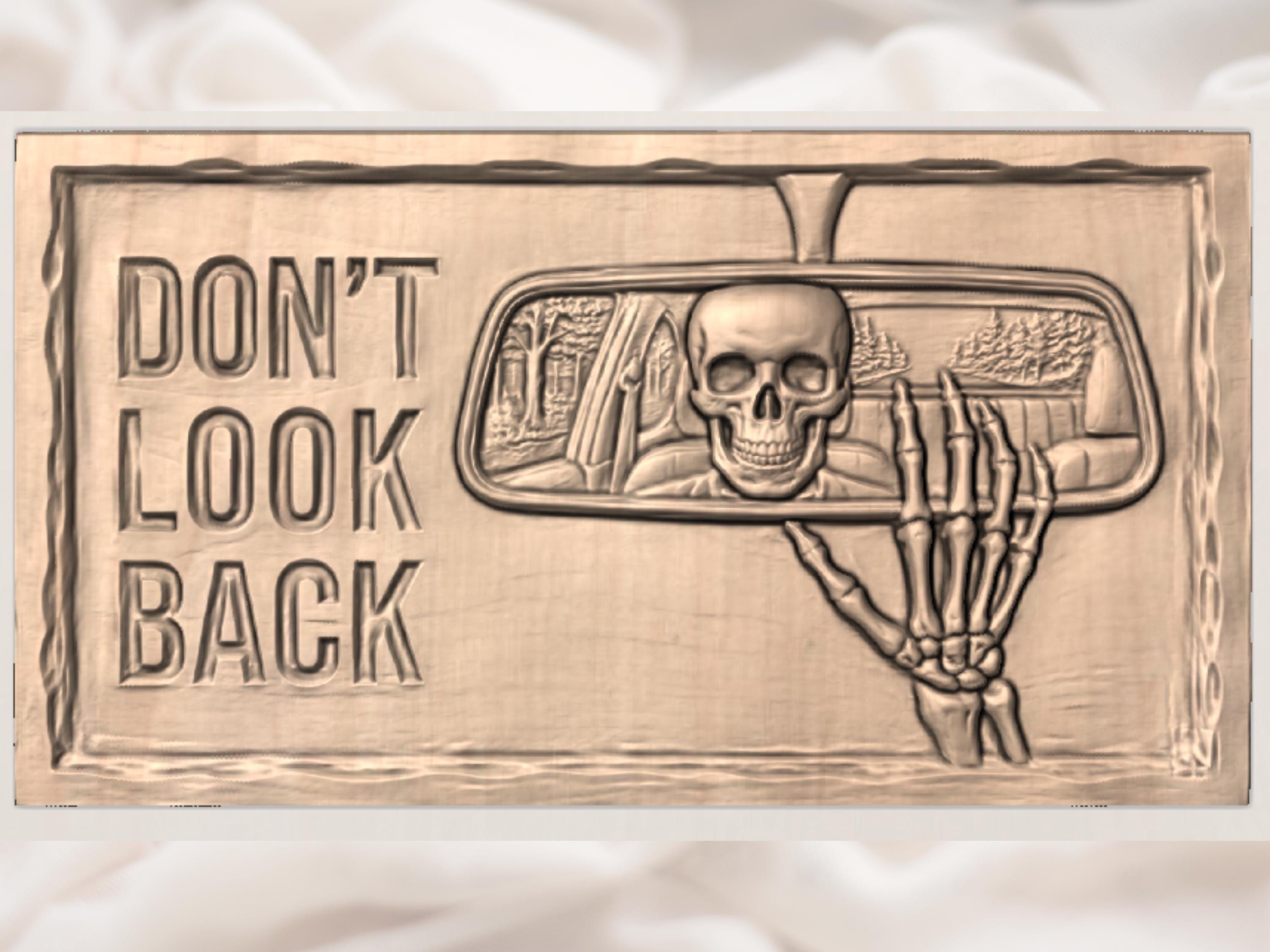 Skull in the Rearview Mirror Bas-Relief STL Carving bas-relief STL — view 3