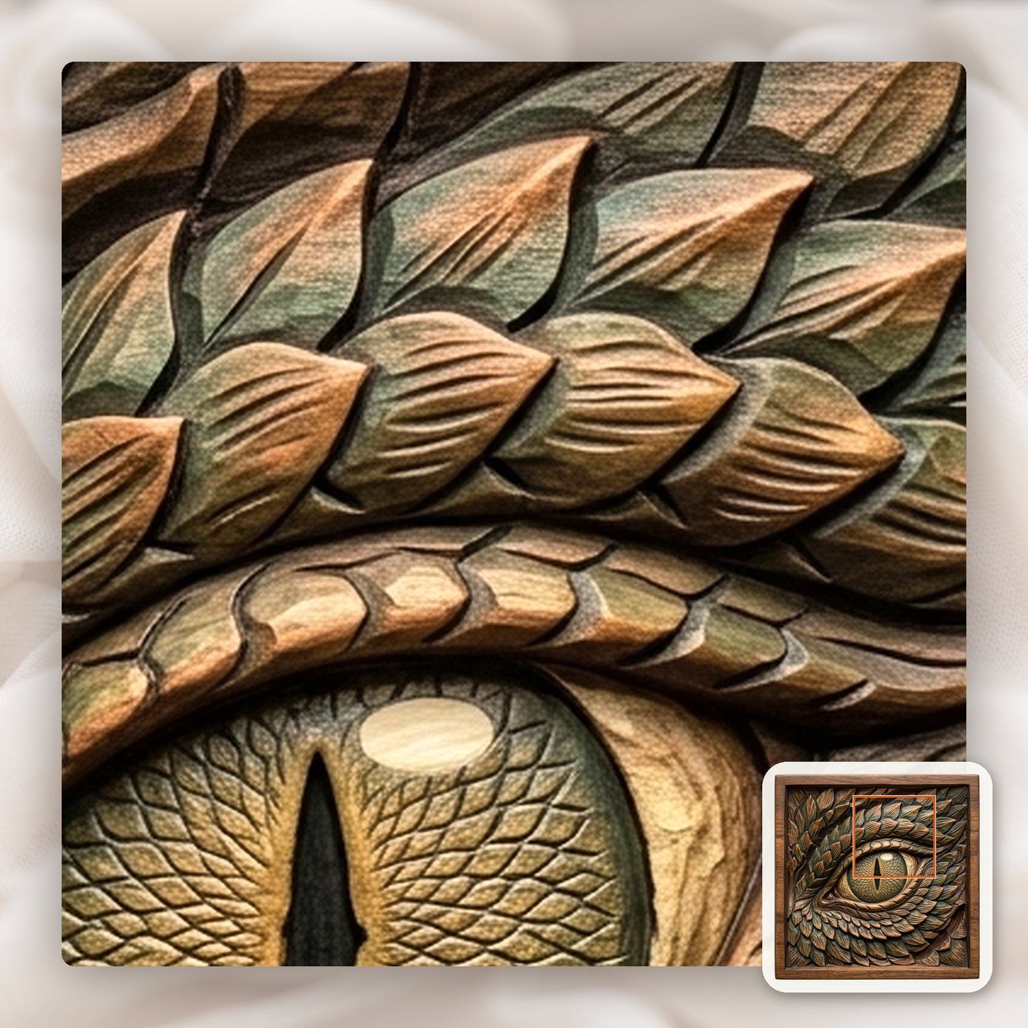 Dragon Eye Wood Carving CNC Relief STL bas-relief STL — view 12