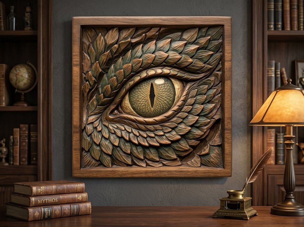 Dragon Eye Wood Carving CNC Relief STL bas-relief STL — view 13