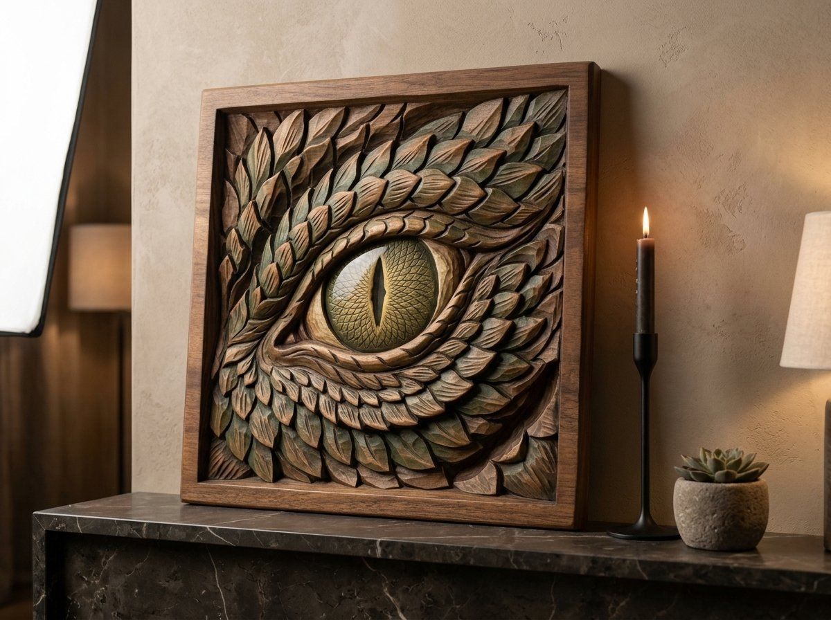 Dragon Eye Wood Carving CNC Relief STL bas-relief STL — view 14