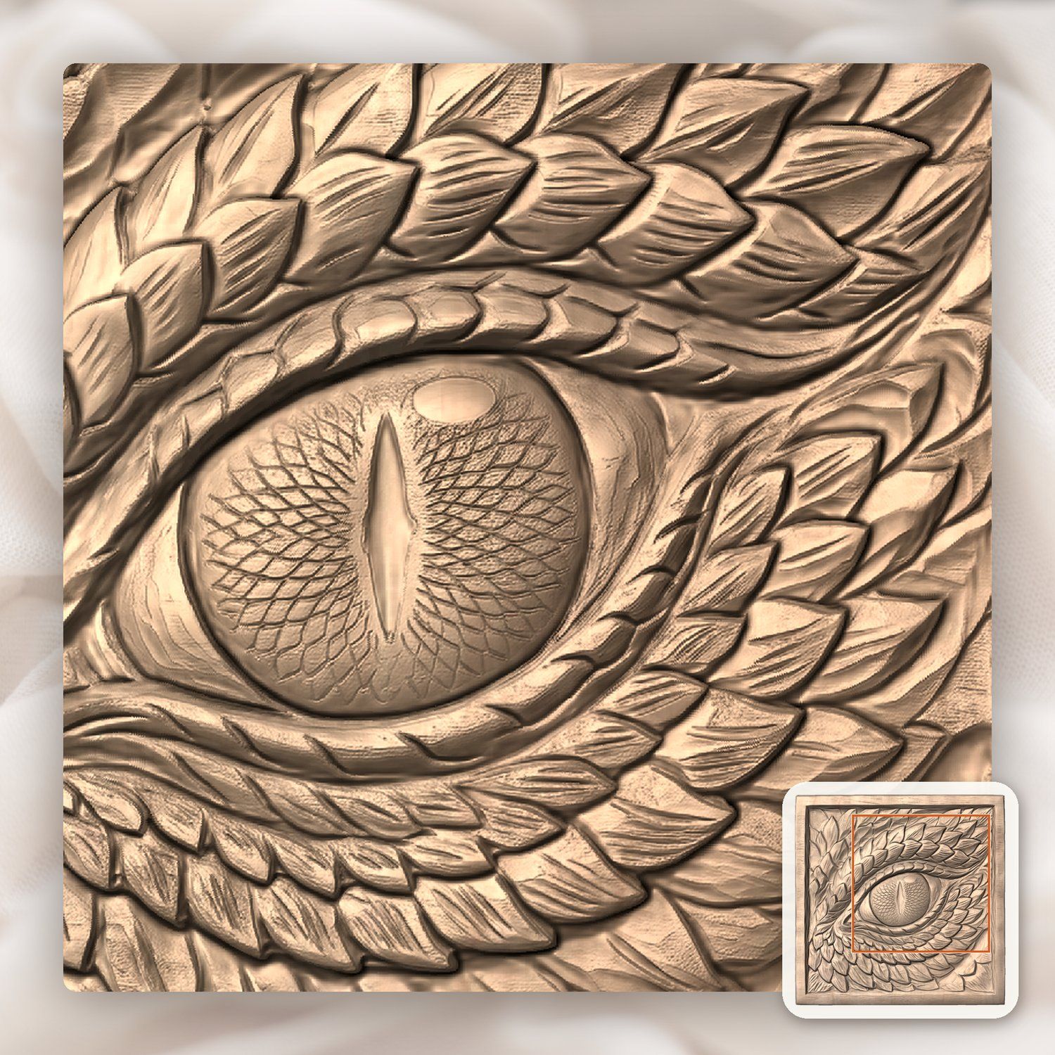 Dragon Eye Wood Carving CNC Relief STL bas-relief STL — view 7