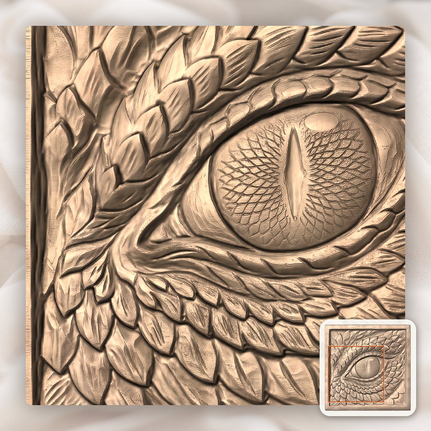 Dragon Eye Wood Carving CNC Relief STL bas-relief STL — view 8