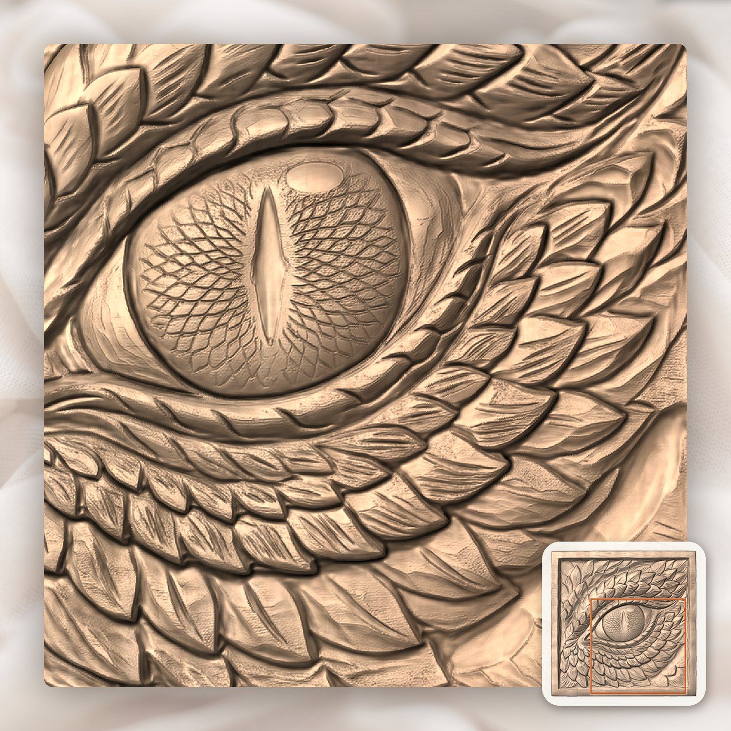 Dragon Eye Wood Carving CNC Relief STL bas-relief STL — view 9