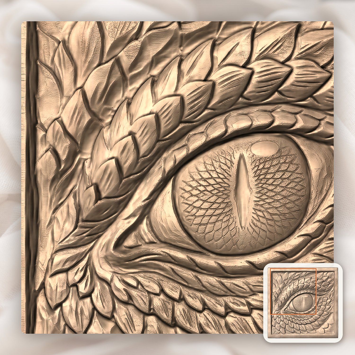 Dragon Eye Wood Carving CNC Relief STL bas-relief STL — view 10