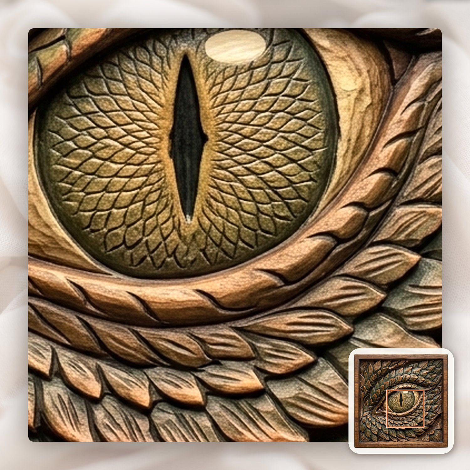 Dragon Eye Wood Carving CNC Relief STL bas-relief STL — view 11