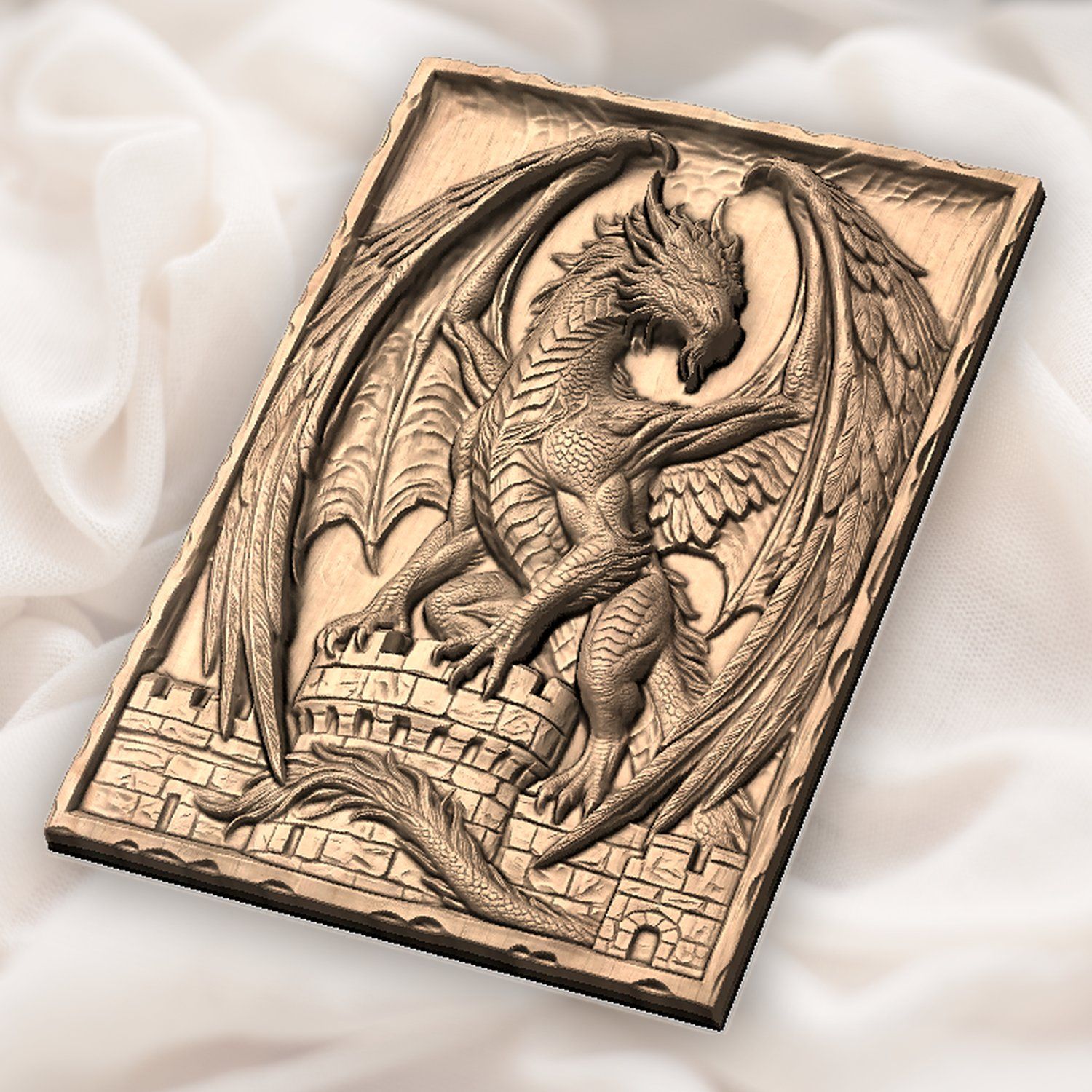 Dragon Guardian Castle Gate CNC Relief STL bas-relief STL — view 5