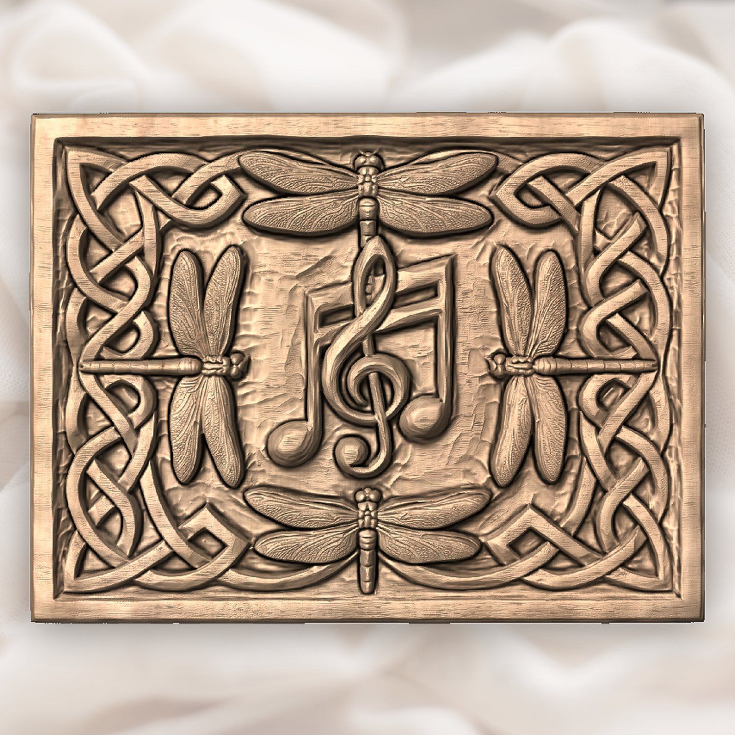 Dragonfly Celtic Knot Music Note CNC Relief STL bas-relief STL — view 5