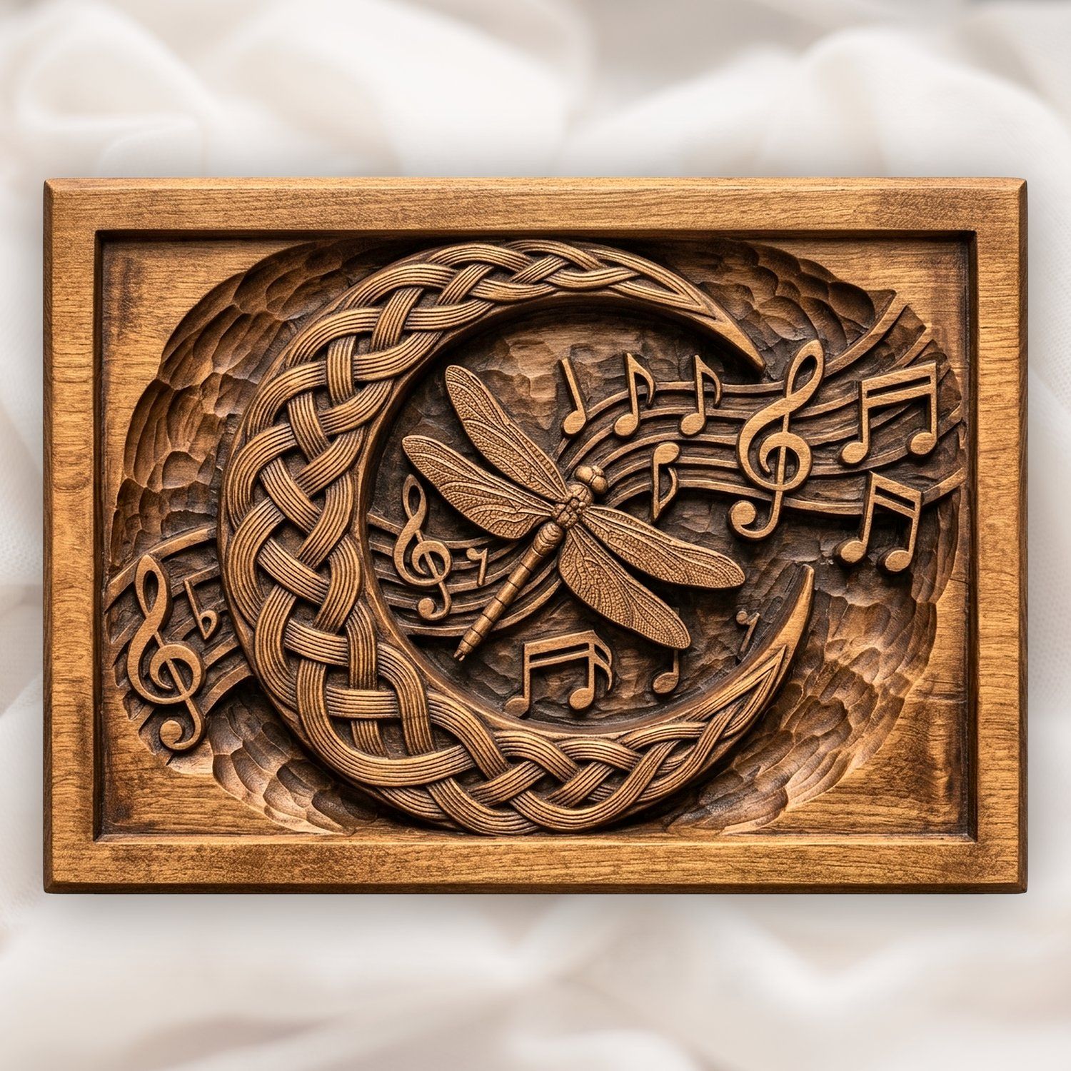 Dragonfly Celtic Moon CNC Relief STL bas-relief STL design
