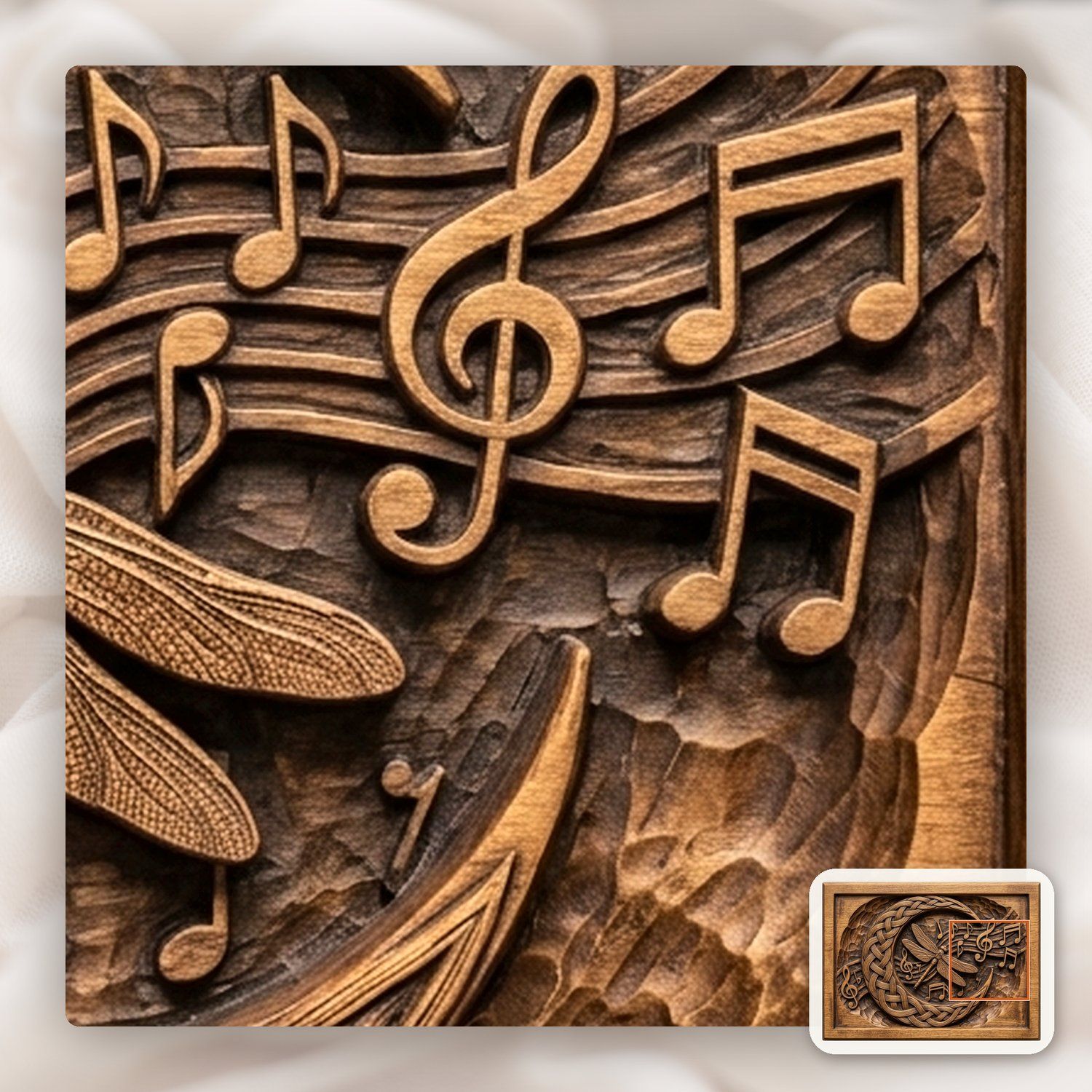 Dragonfly Celtic Moon CNC Relief STL bas-relief STL — view 12