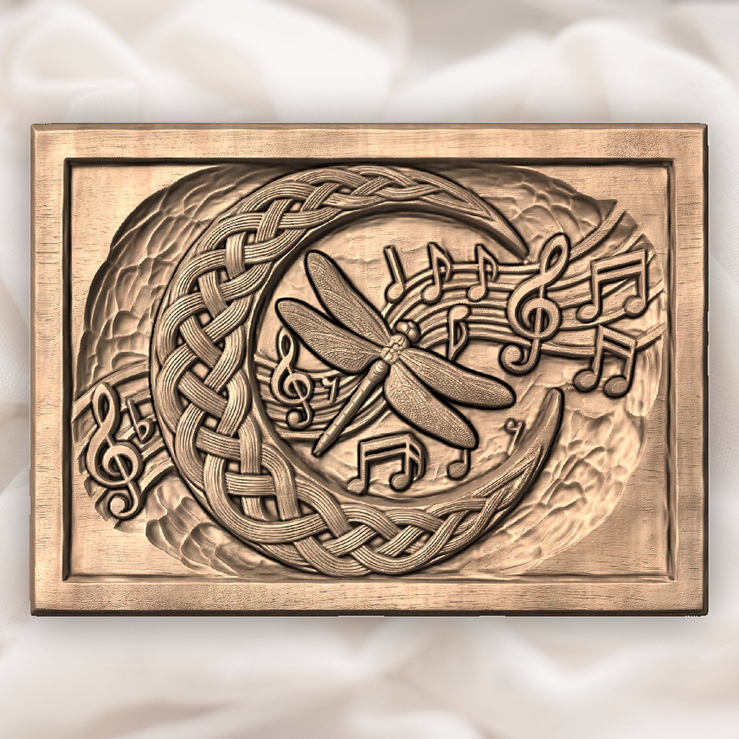 Dragonfly Celtic Moon CNC Relief STL bas-relief STL — view 5