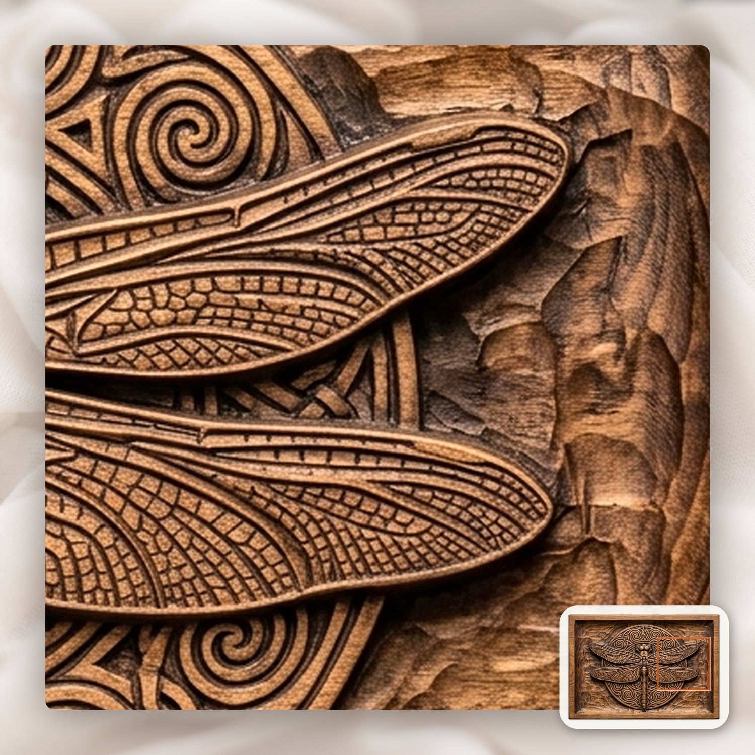 Dragonfly Celtic Moon Knotwork CNC Relief STL bas-relief STL — view 12