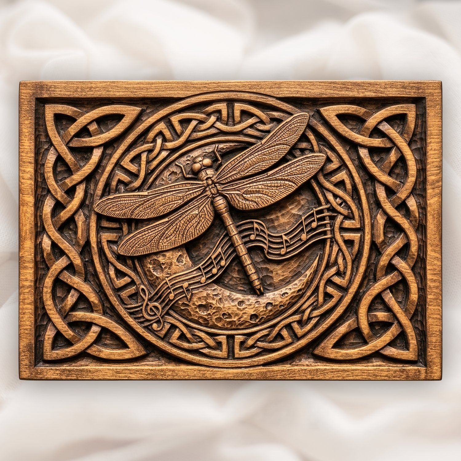 Dragonfly Celtic Moon Music CNC Relief STL bas-relief STL design