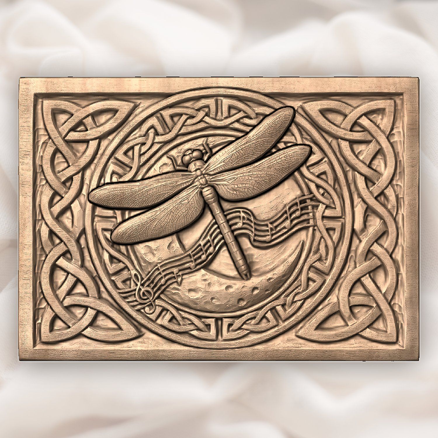 Dragonfly Celtic Moon Music CNC Relief STL bas-relief STL — view 5