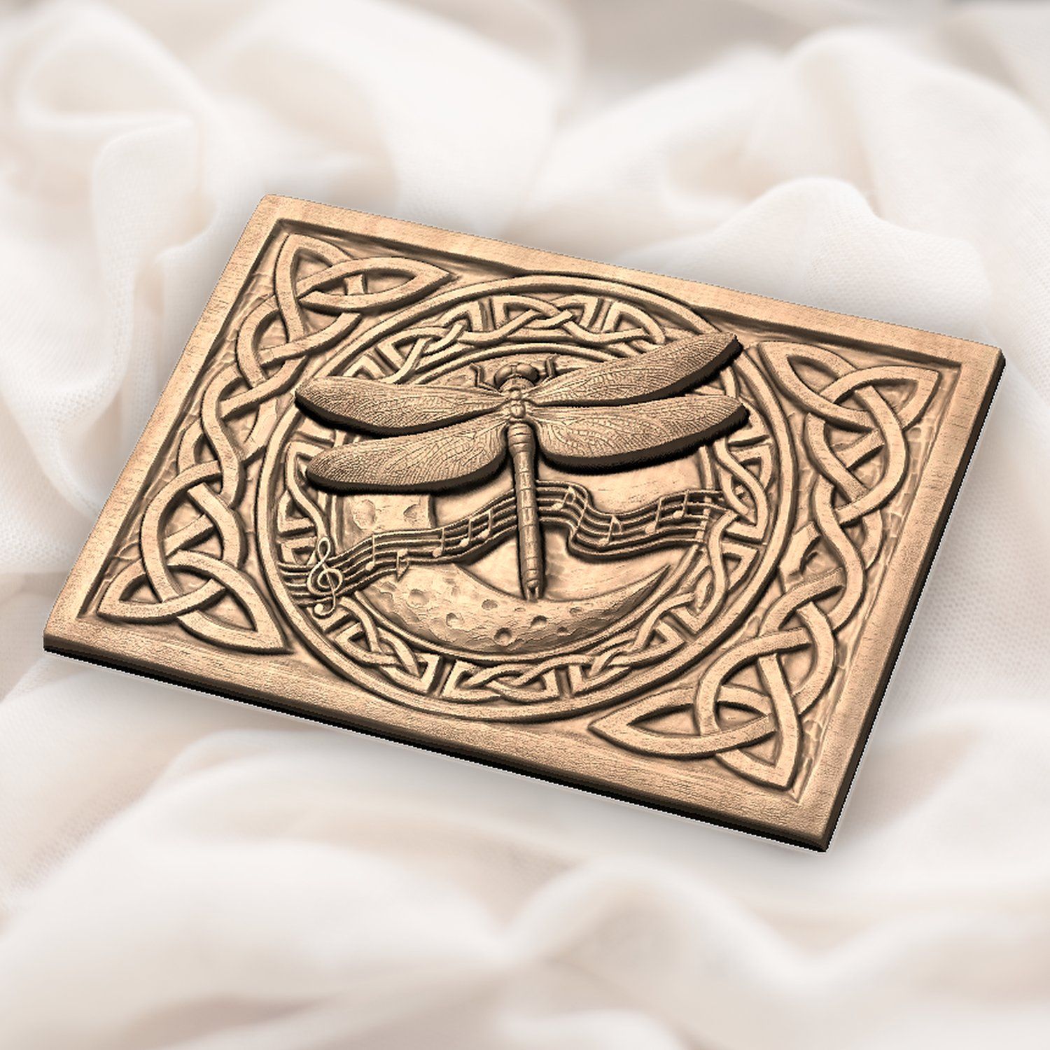 Dragonfly Celtic Moon Music CNC Relief STL bas-relief STL — view 6