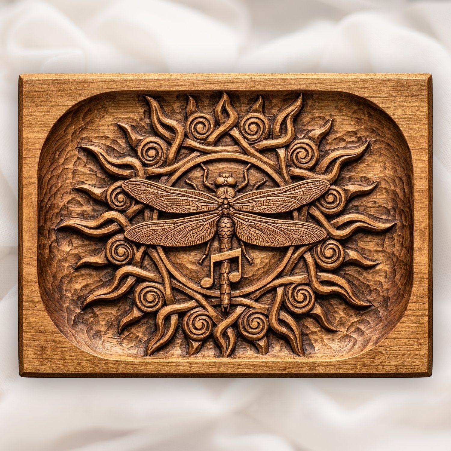 Dragonfly Celtic Sun CNC Relief STL bas-relief STL design