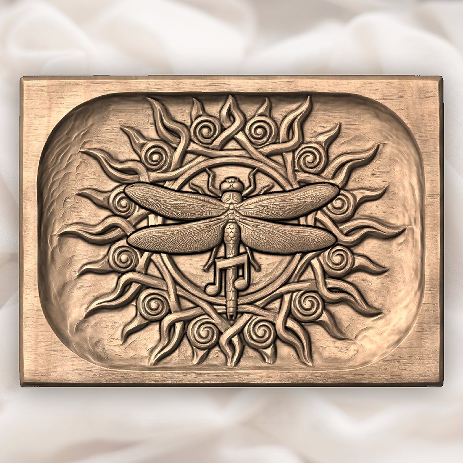 Dragonfly Celtic Sun CNC Relief STL bas-relief STL — view 5